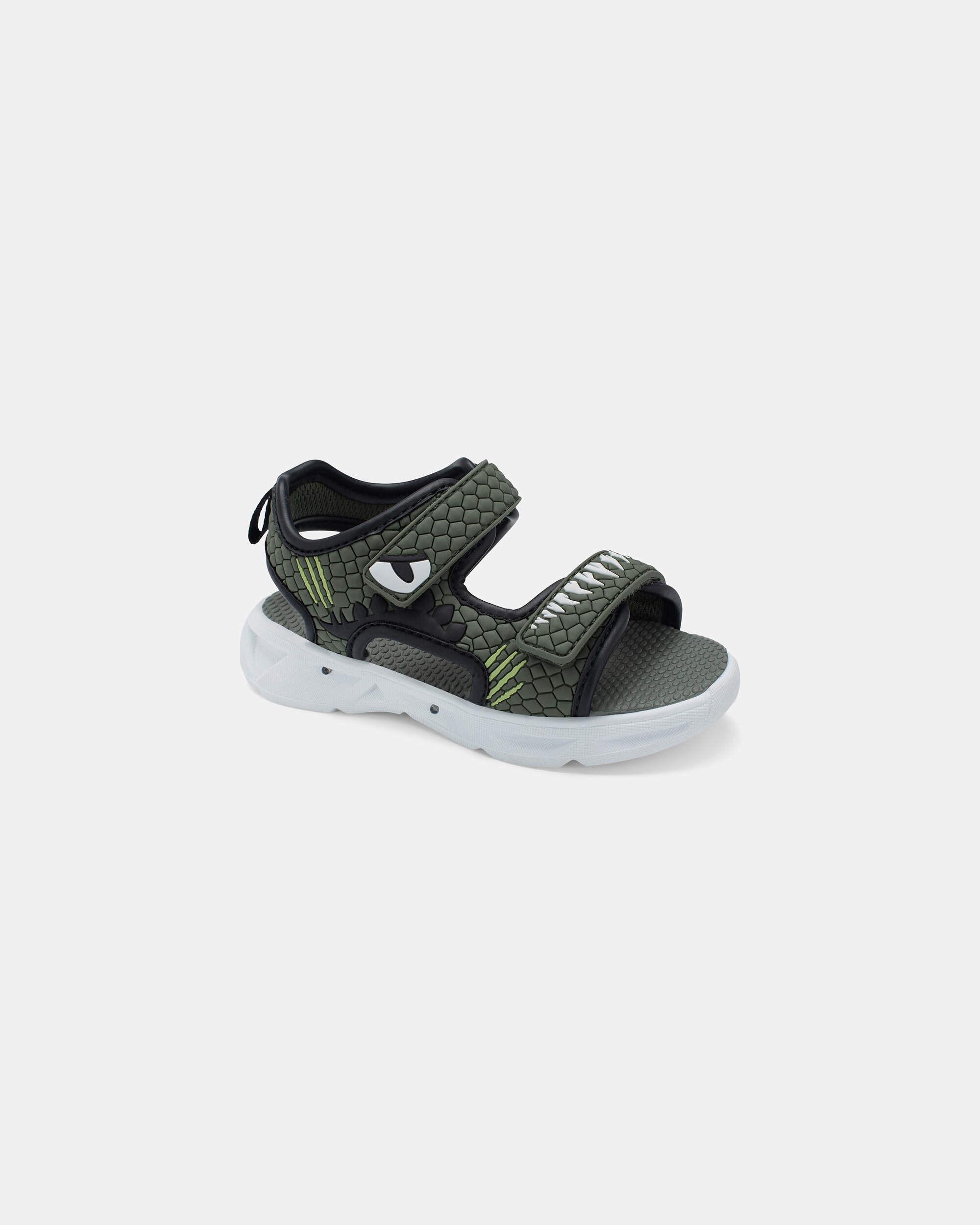 Toddler Boy Aligator Light Up Sandals - Green