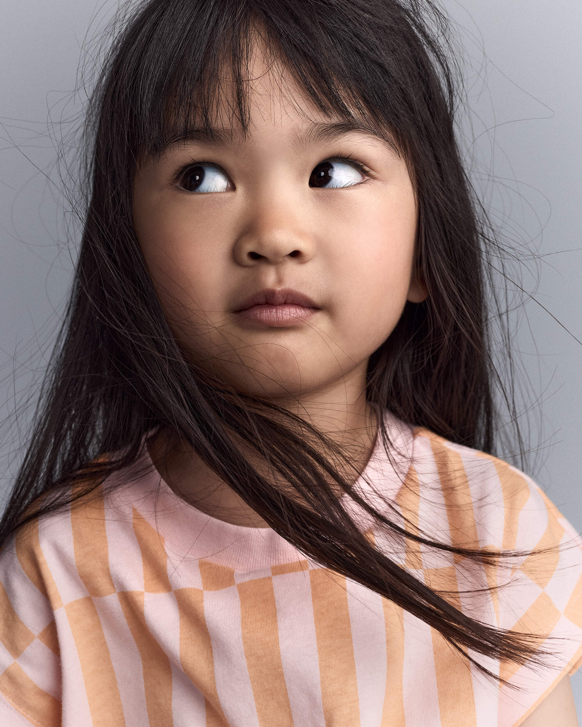 Toddler Girl Off-Center Stripe Dolman Tee - Rose/Light Orange