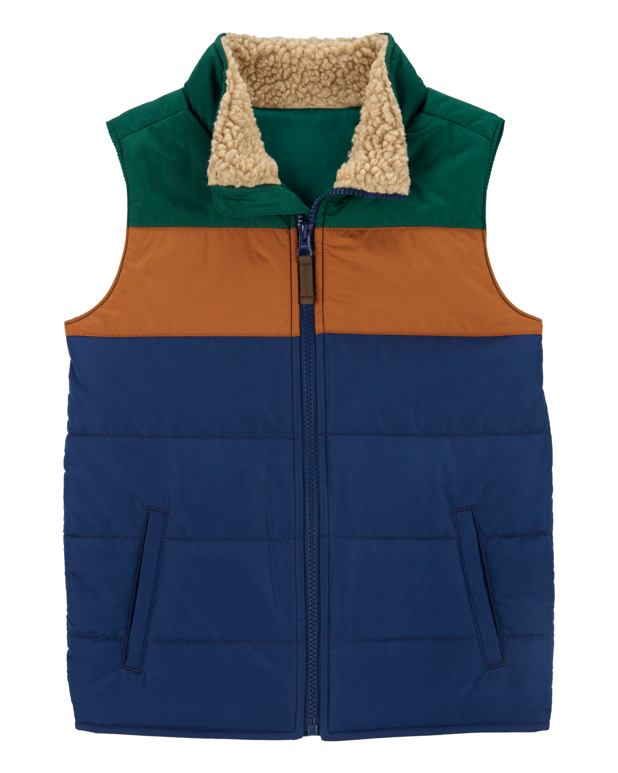Multi Kid Colourblock Zip Up Puffer Vest Carter s Oshkosh Canada