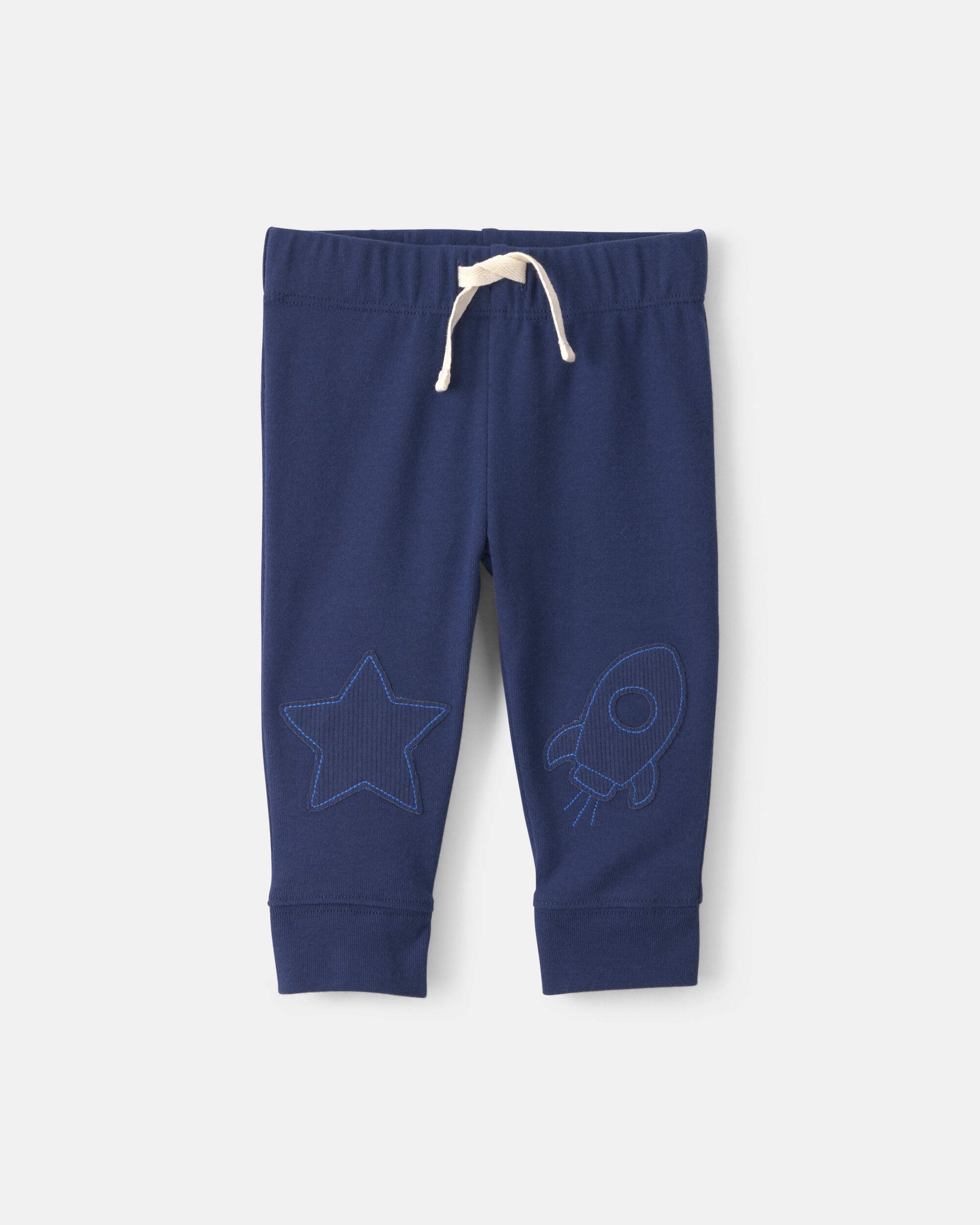 Baby Boy 2-Piece 'Little Man On a Mission' Space Long-Sleeve Bodysuit & Pant Set - Navy Blue