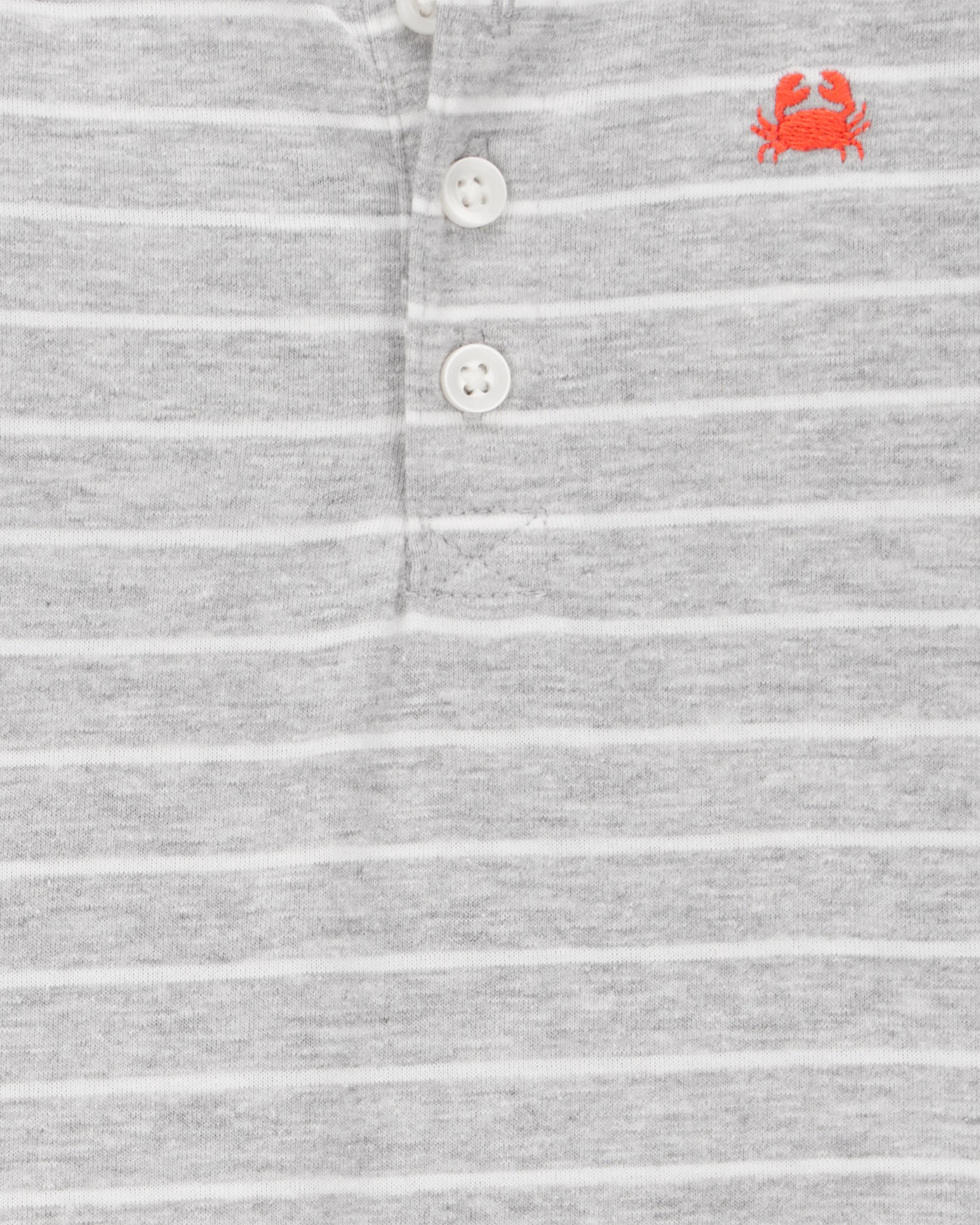 Baby Boy 2-Piece Striped Bodysuit & Pull-On Short Set - Grey/Orange