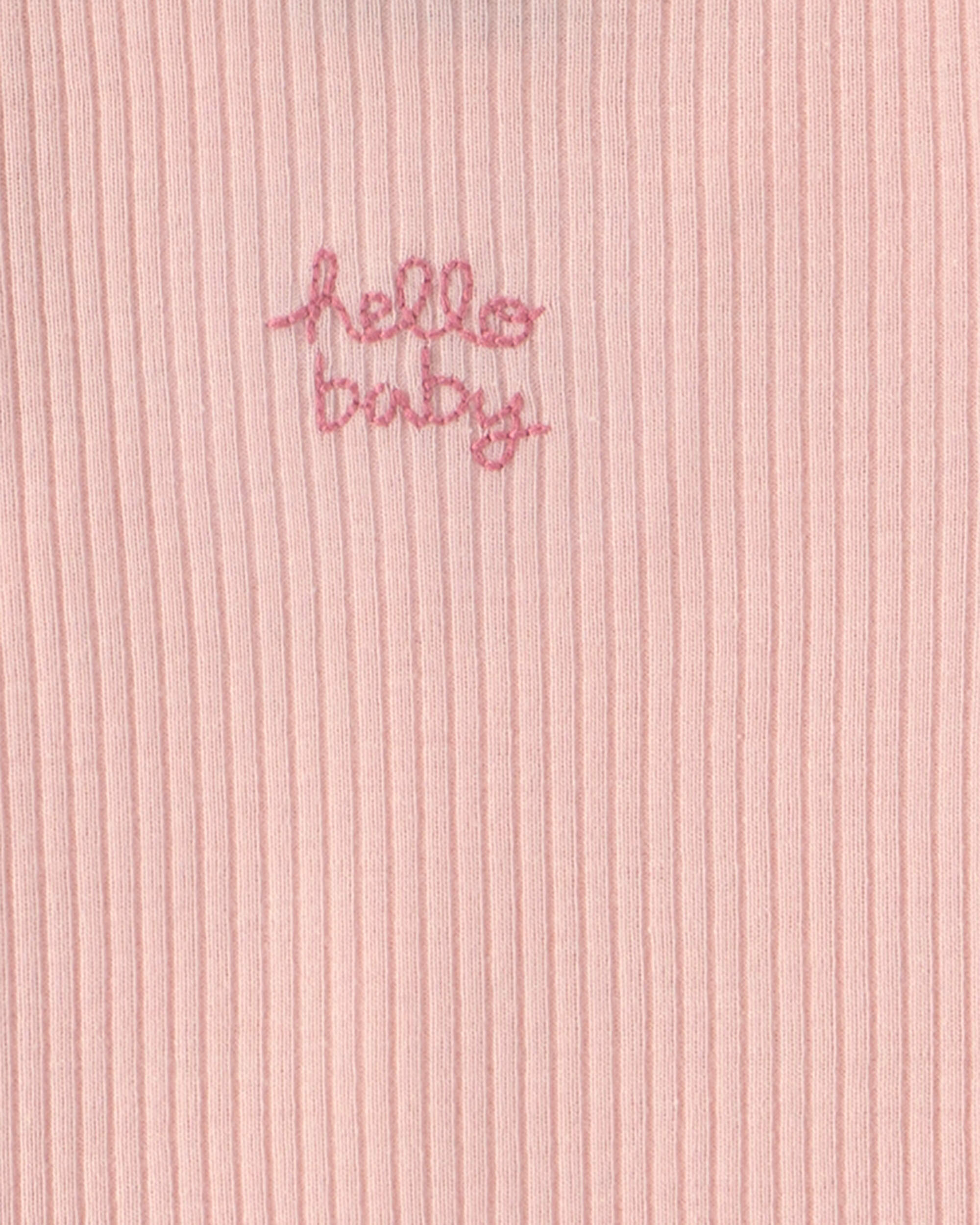 Baby Girl 5-Pack Floral Short-Sleeve Bodysuits - Pink/Ivory