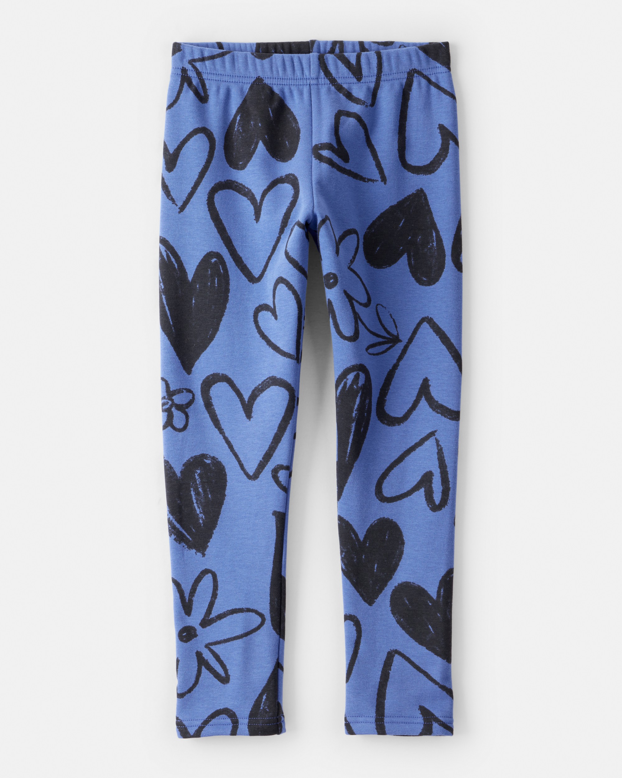 Girls Heart Pull-On Stretch Cozy Leggings - Blue