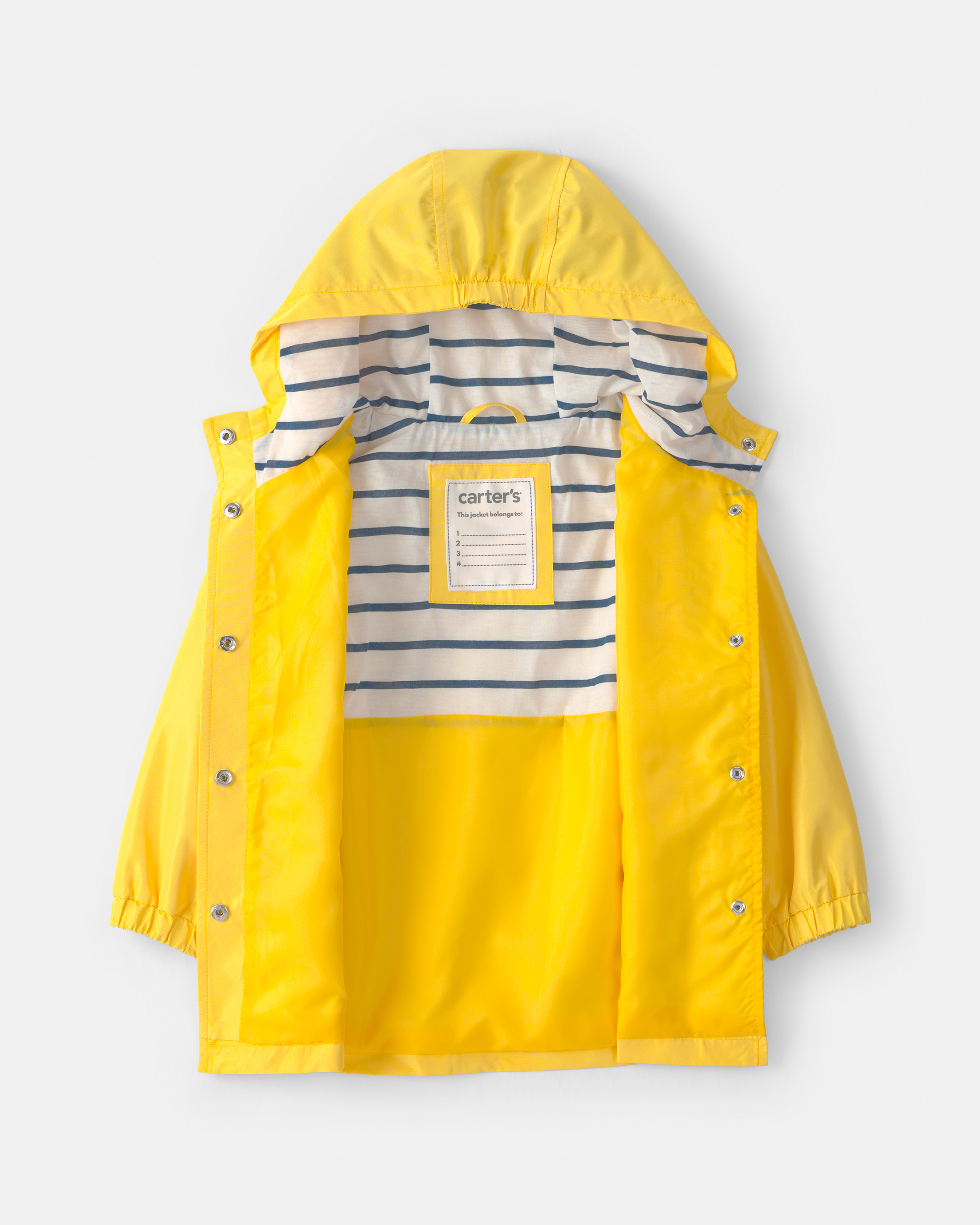 Toddler Boy Solid Rain Jacket- Yellow