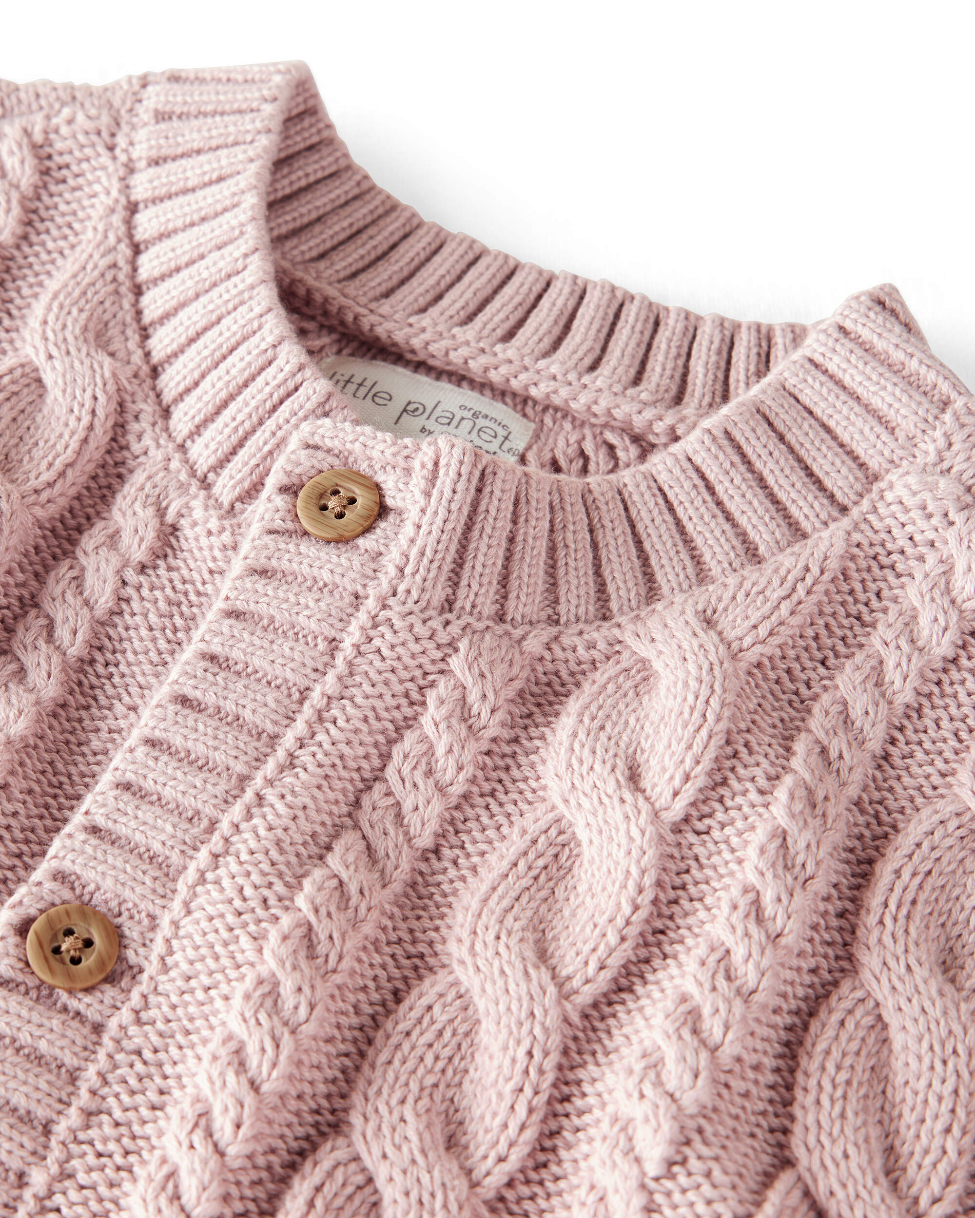 Girls Organic Cotton Cable Knit Cardigan