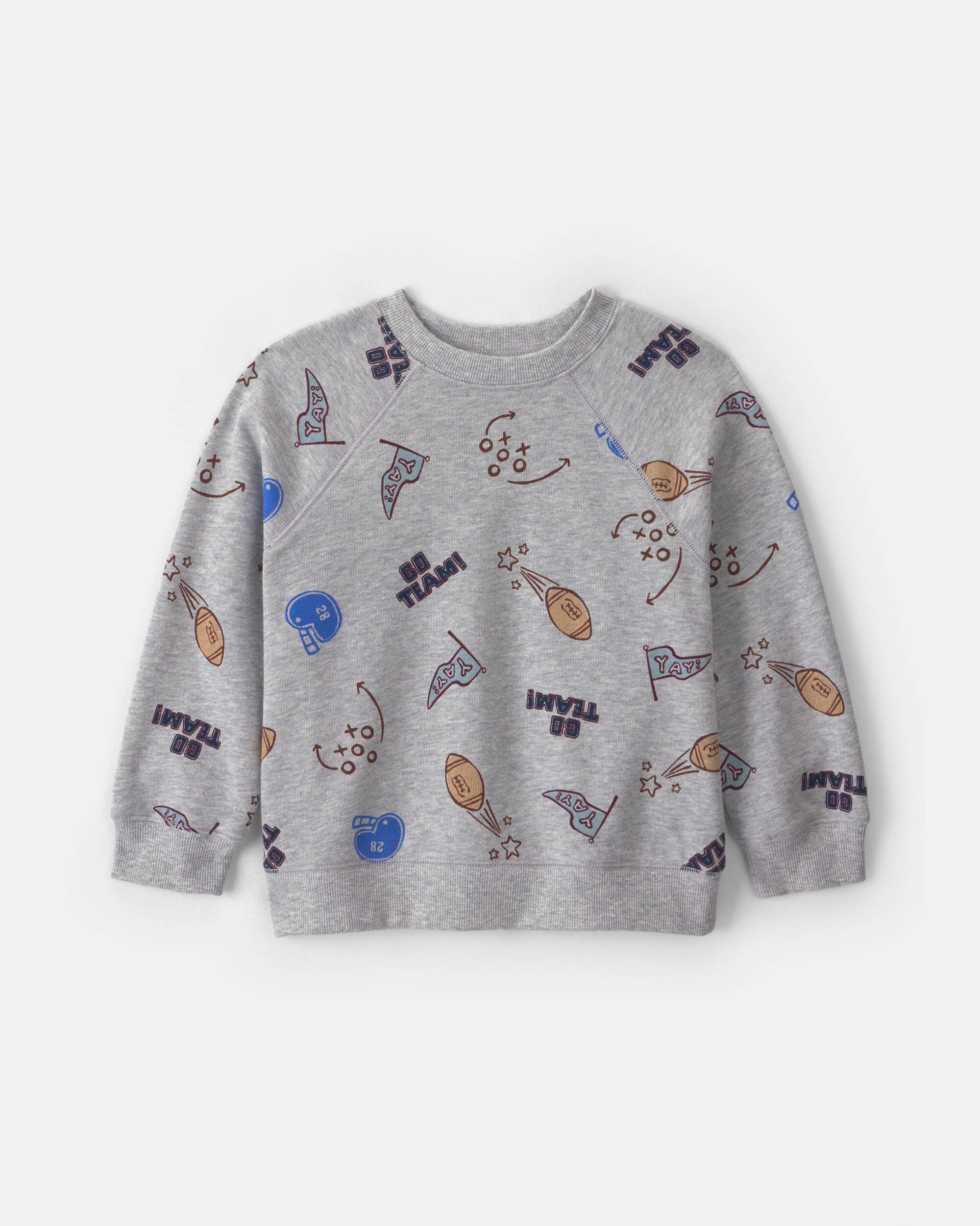 Toddler Boy Game Day Pullover Sweatshirt - Grey
