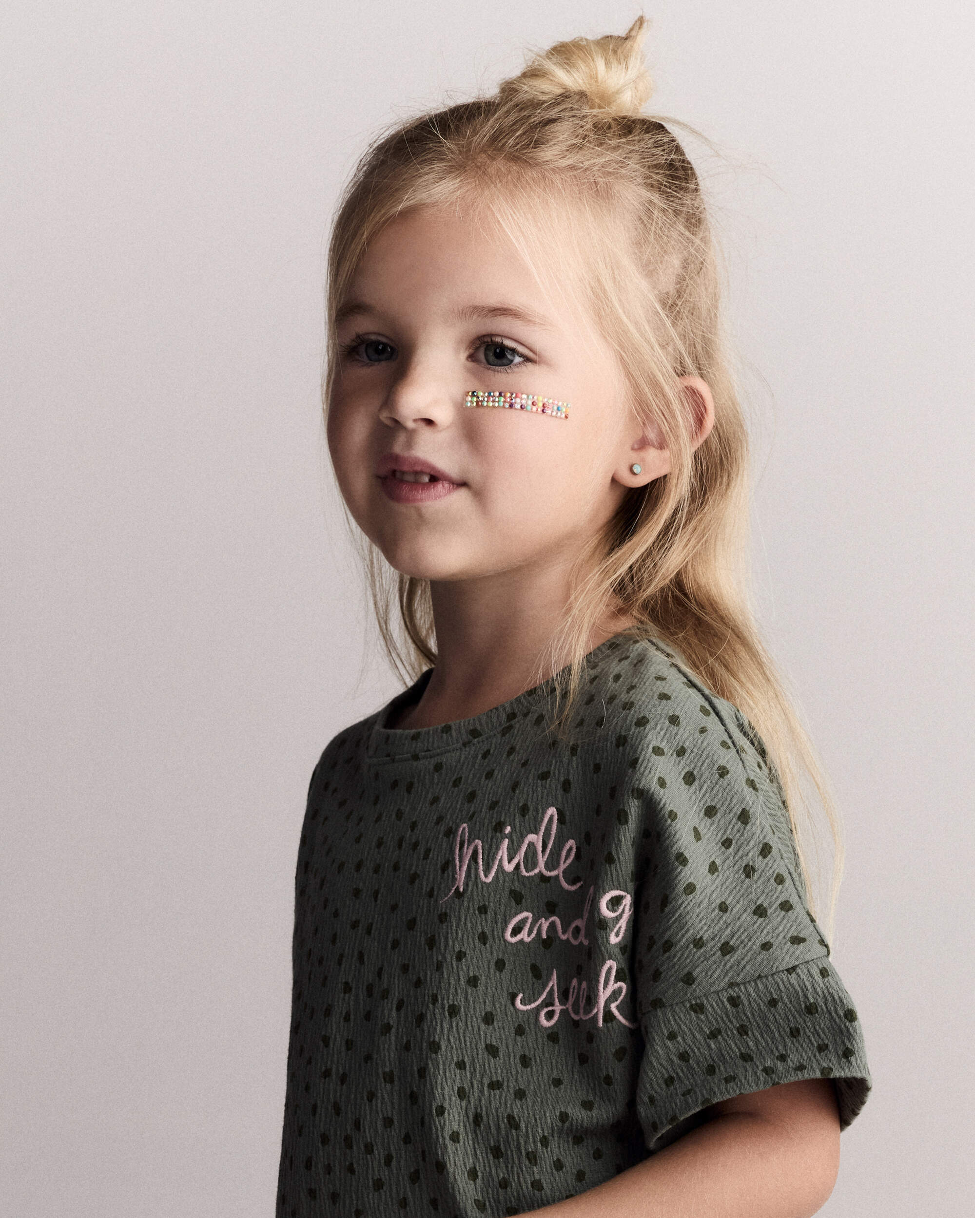 Toddler Girl 'Hide and Seek' High-Low Dolman Tee - Olive