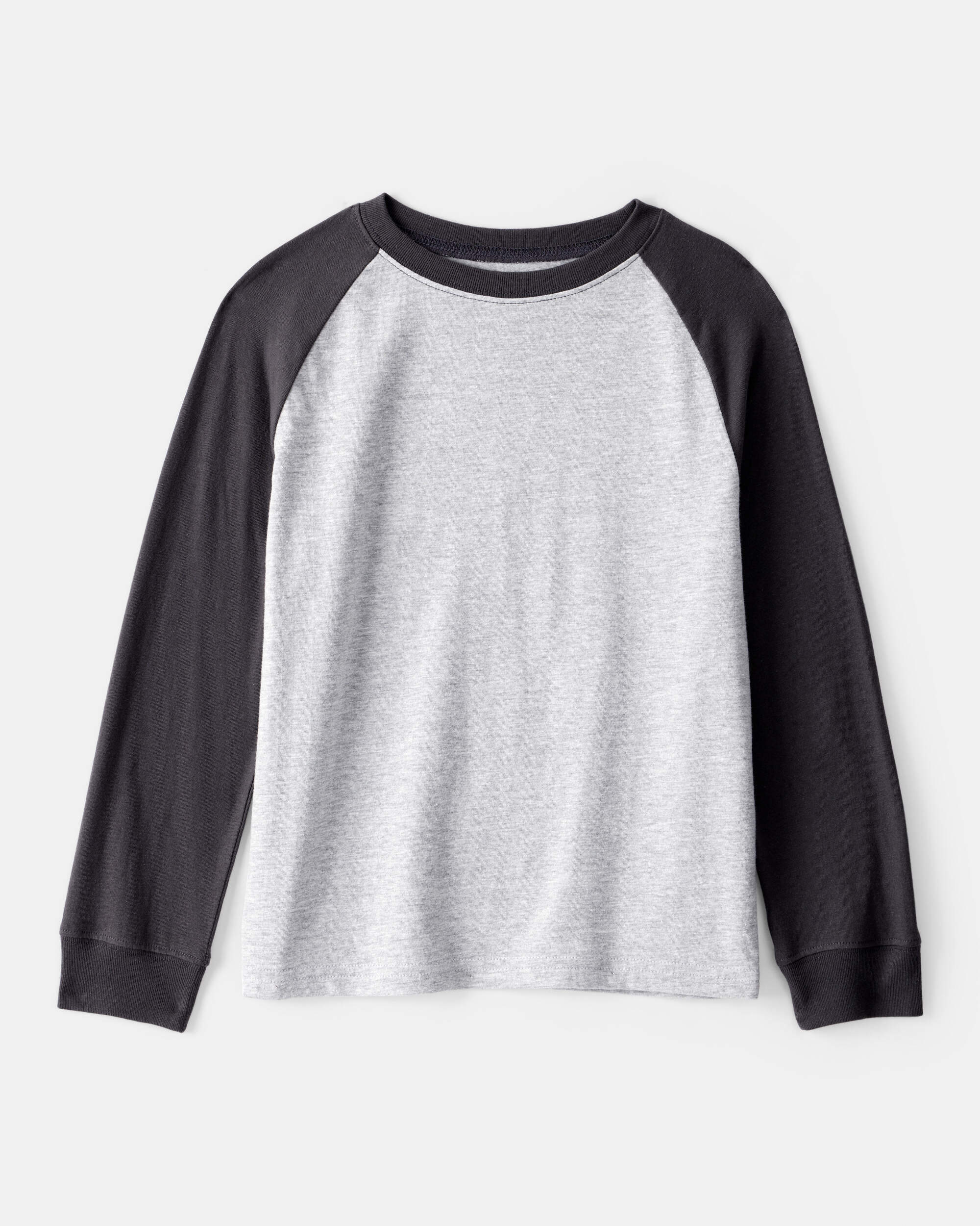 Boys Long-Sleeve Raglan Tee - Charcoal
