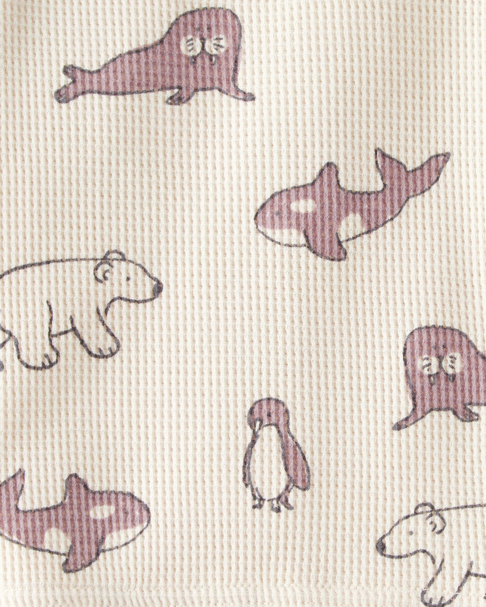 Baby Waffle Knit Pyjamas Made with Organic Cotton Artic Friends Print