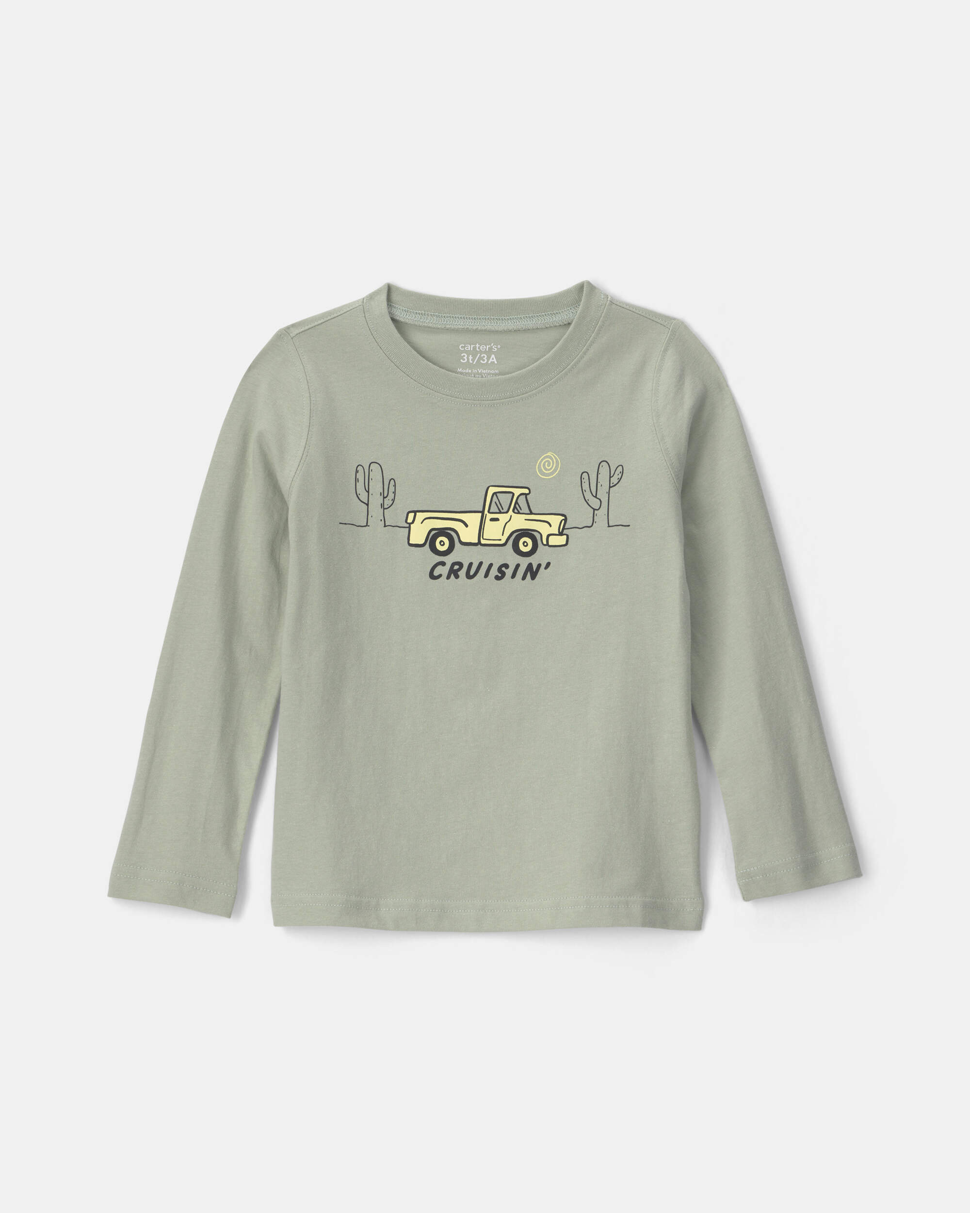 Toddler Boy 'Cruisin' Truck Long-Sleeve Graphic Tee - Green