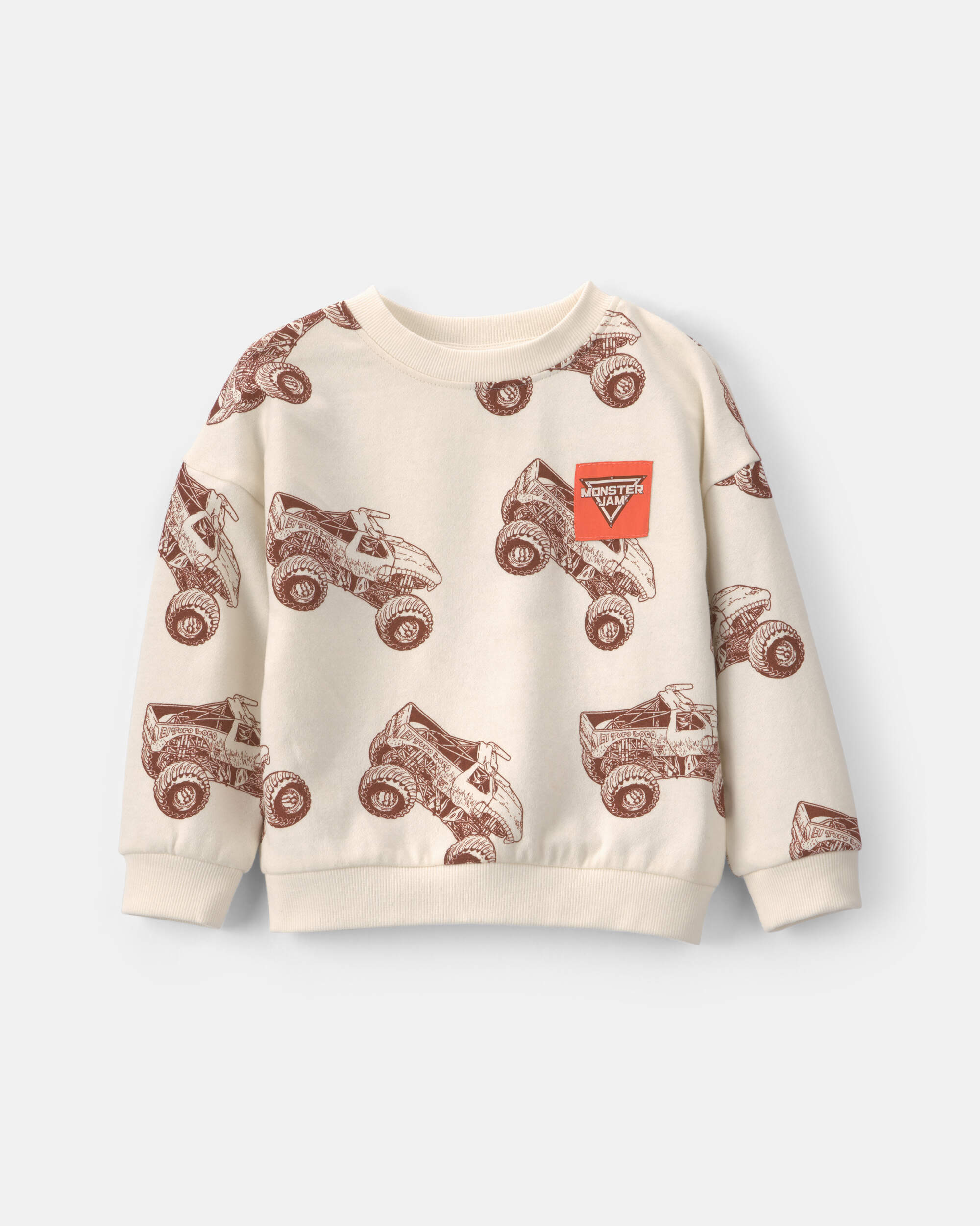 Toddler Boy Monster Jam Pullover Sweatshirt - Cream