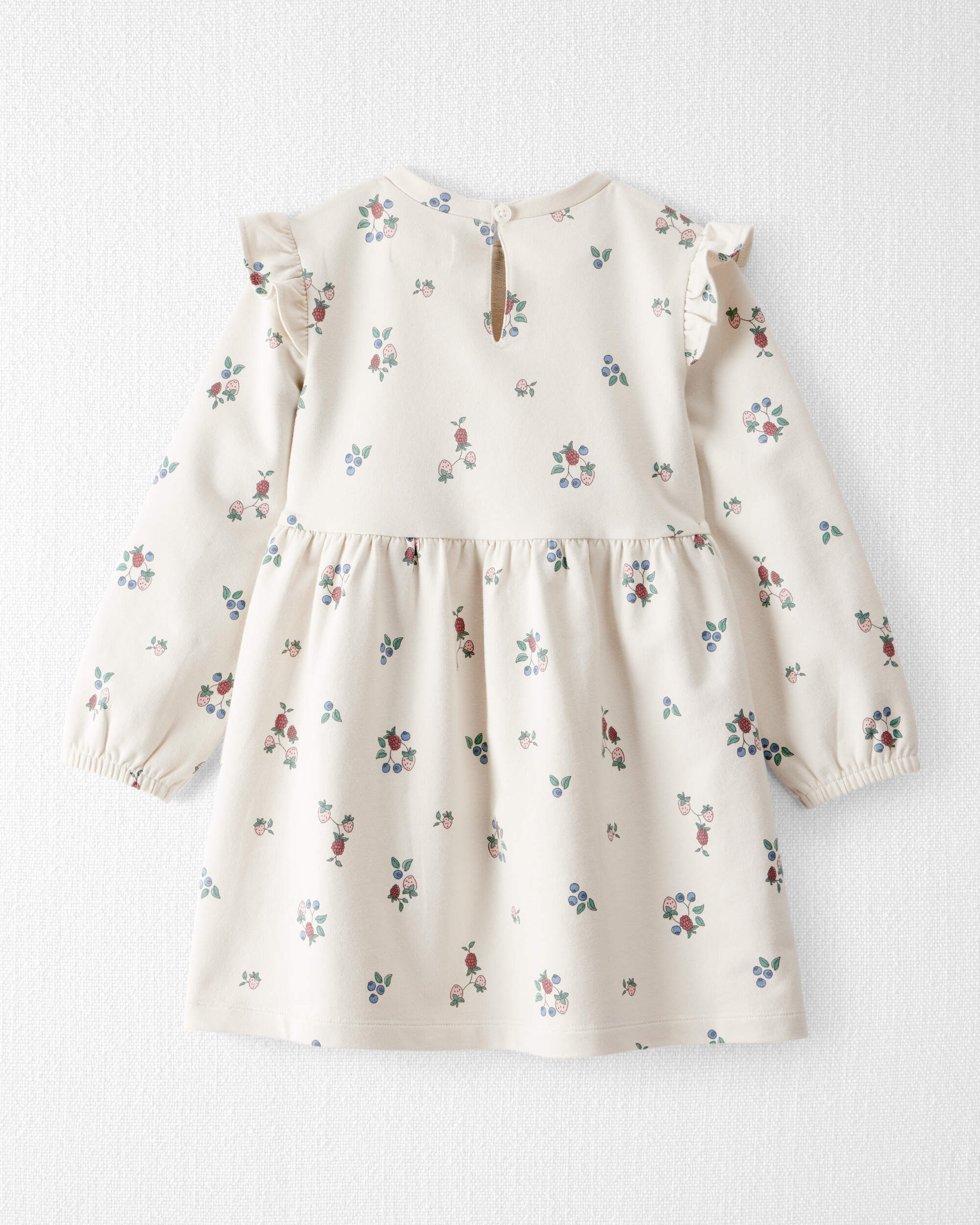 Toddler Girl Organic Cotton French Terry Dress Berry Blossom Print