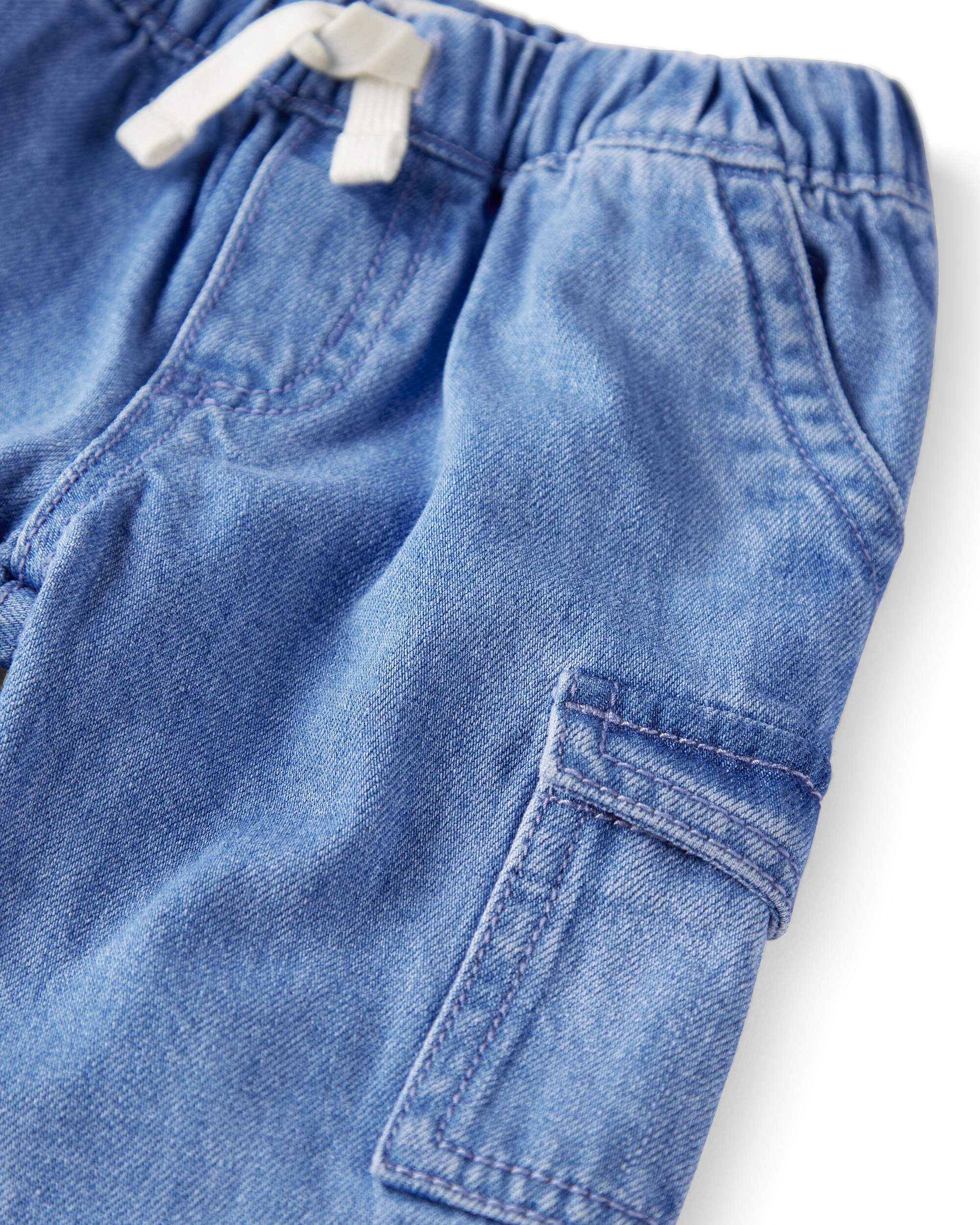 Baby Organic Cotton Chambray Cargo Pants