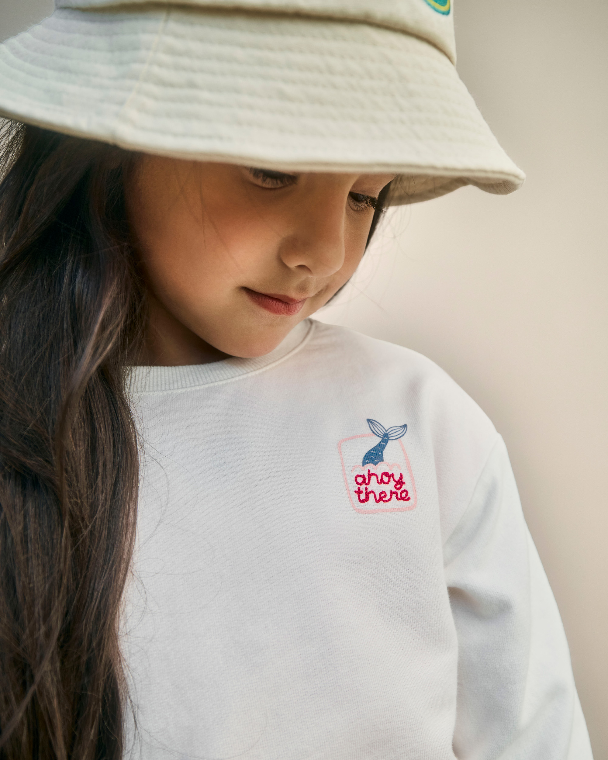 Toddler Girl Mermaid French Terry Pullover Sweatshirt - Ivory