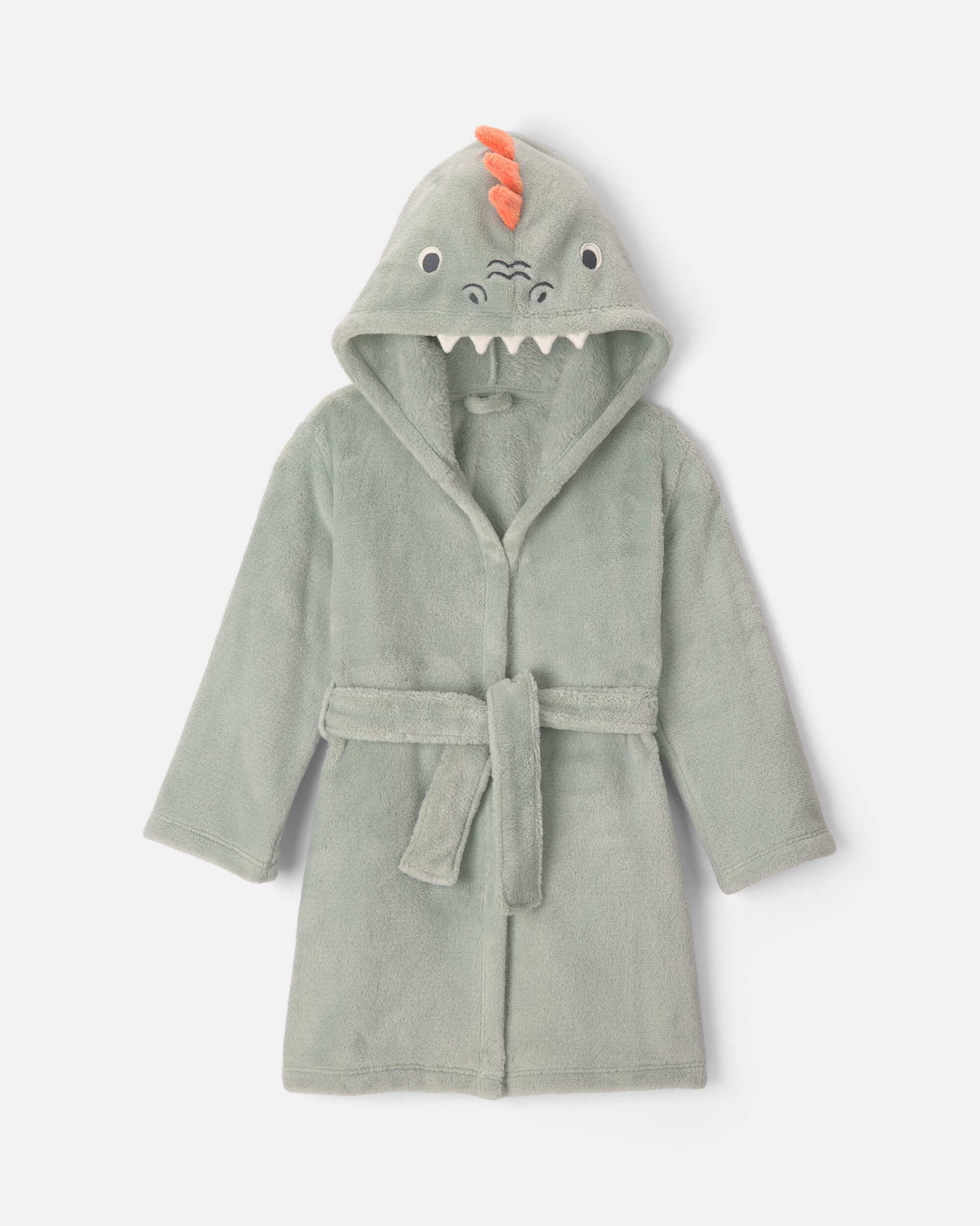 Toddler Dinosaur Hooded Fleece Robe - Green