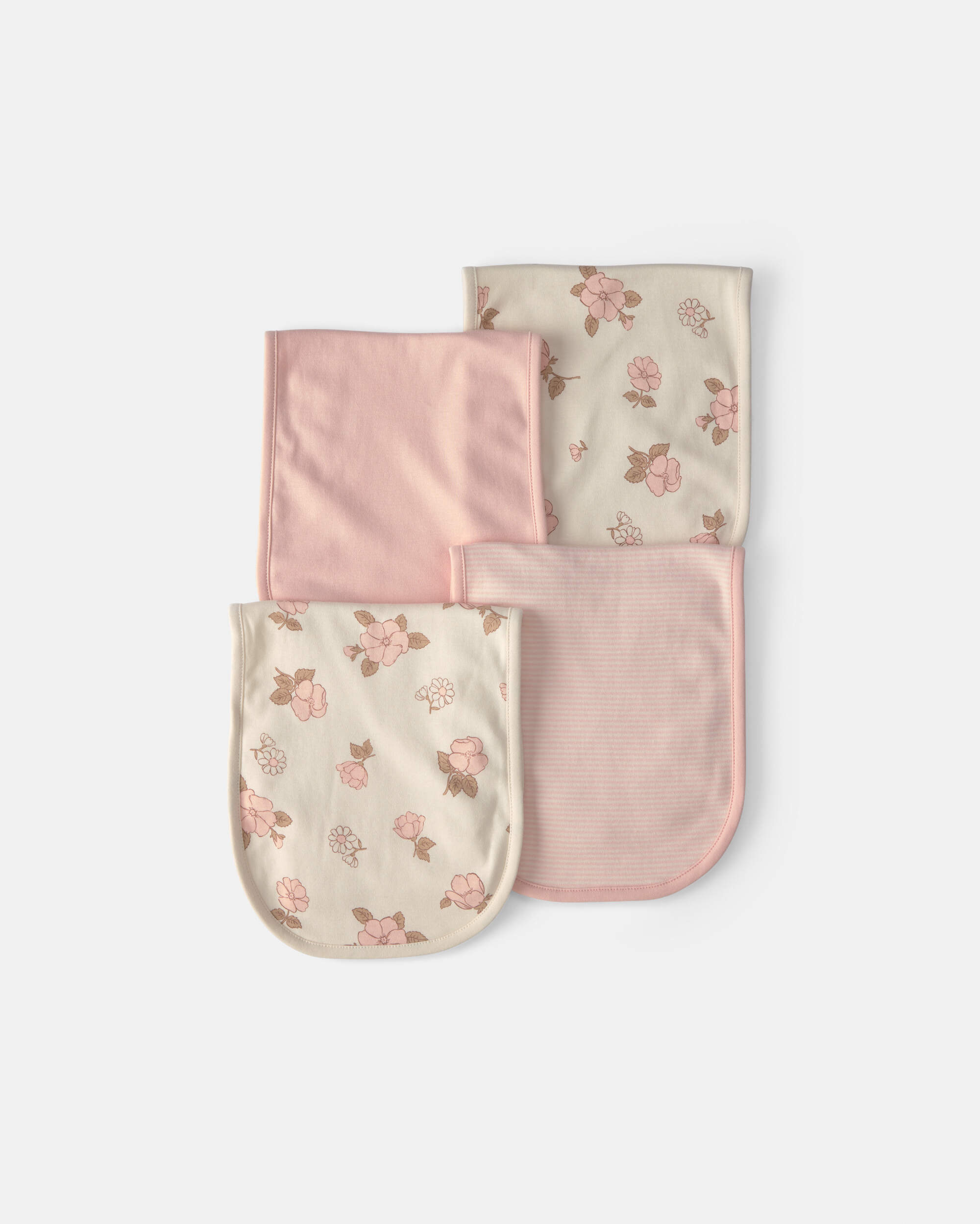 Baby Girl 4-Pack Floral Burp Cloths