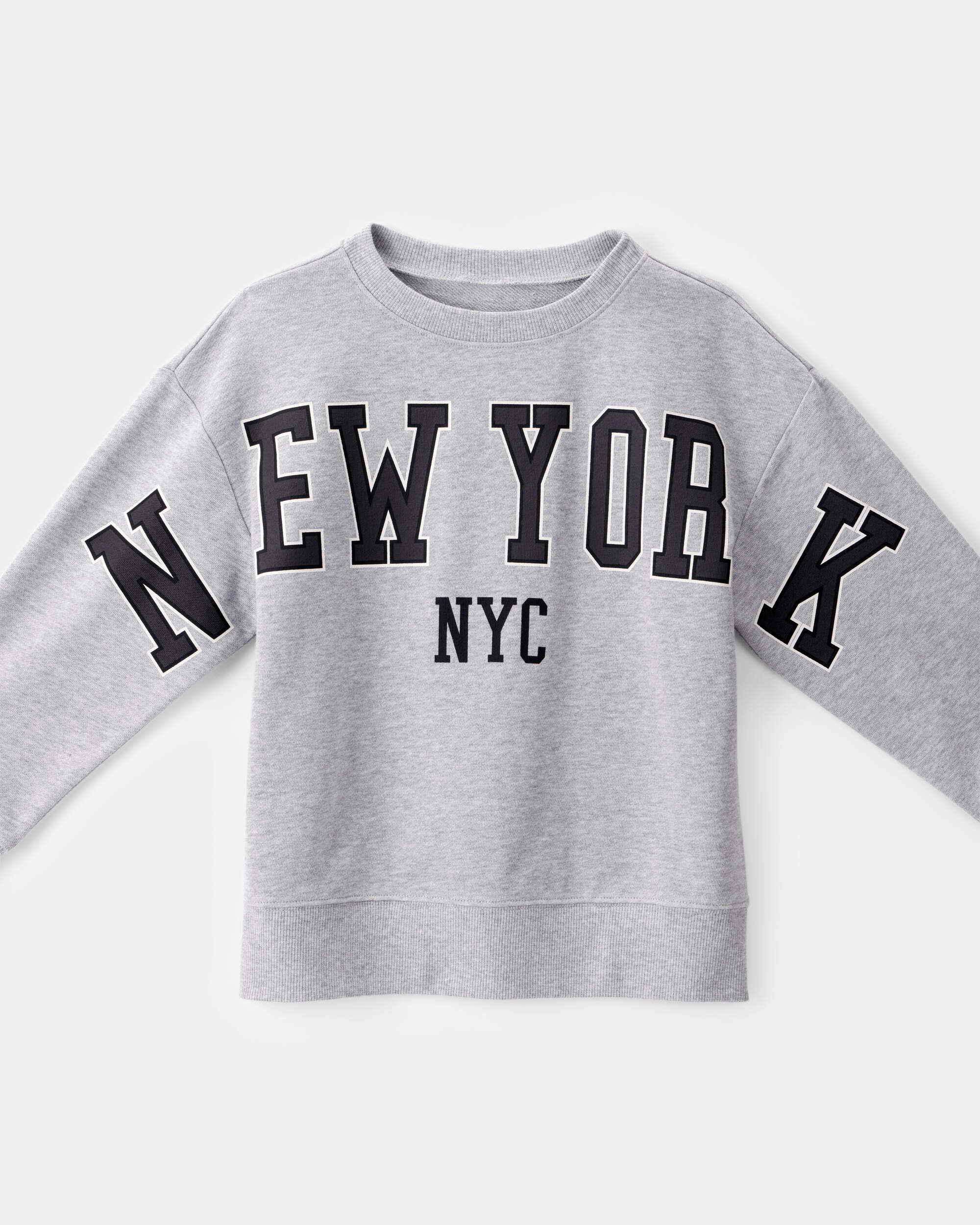 Boys NYC French Terry Pullover Sweatshirt - Grey