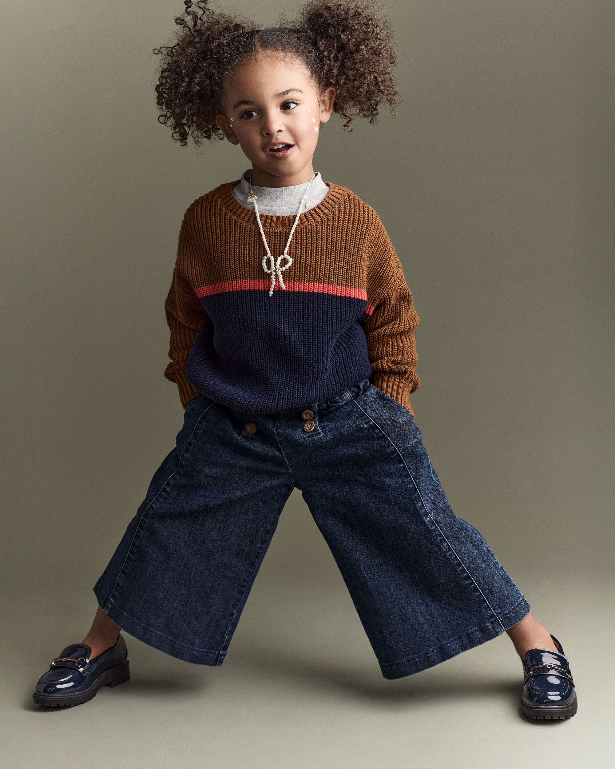 Toddler Girl Urban Wide Leg Denim Pant - Blue