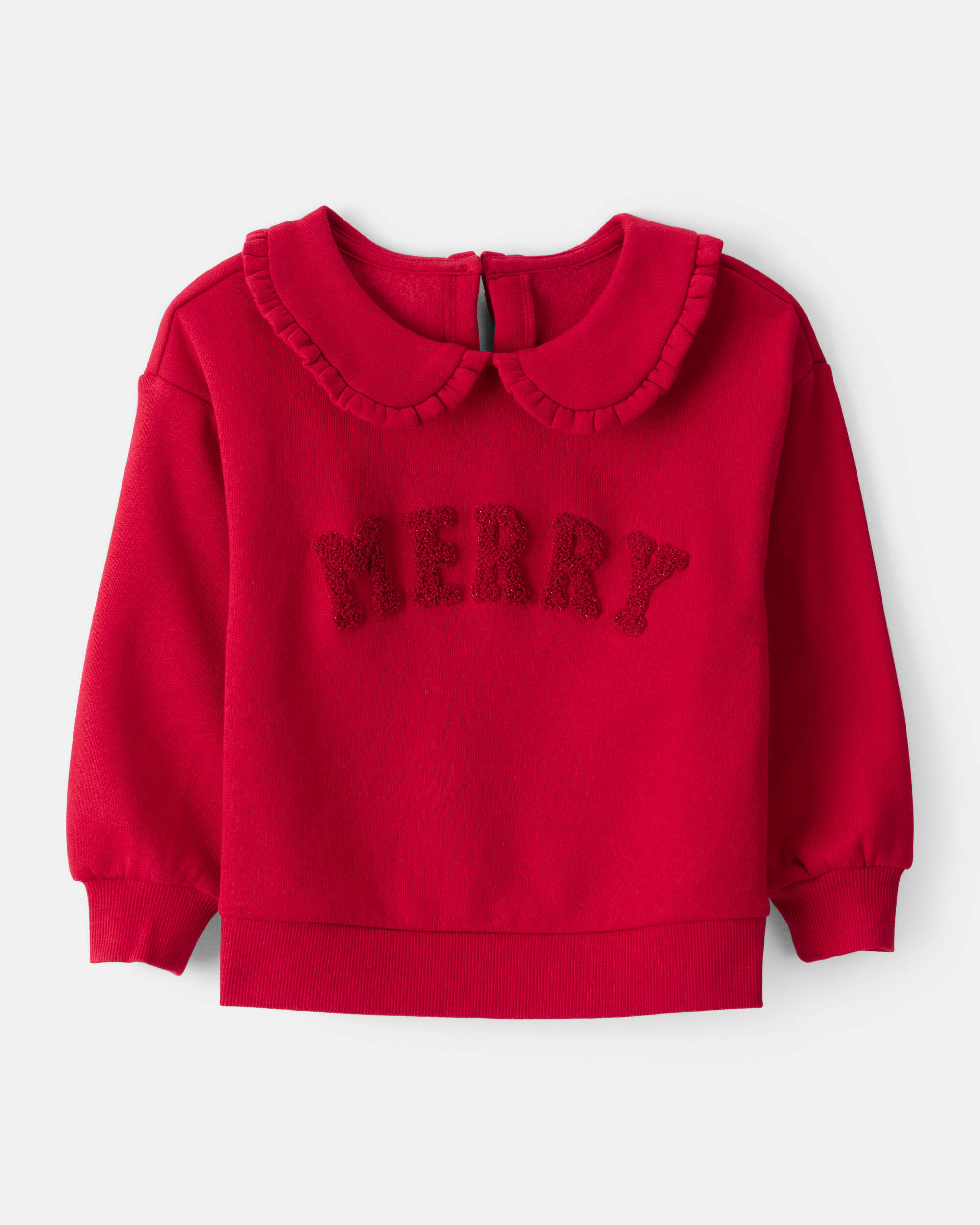 Toddler Girl Christmas Merry Long-Sleeve Pullover Sweatshirt - Red