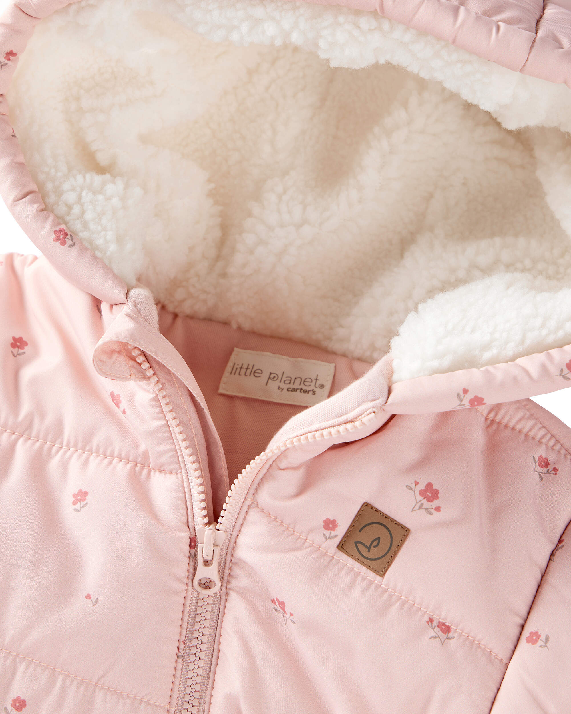 Baby Girl 1-Piece Snowsuit Made with Recycle Materials Blush Petals Print