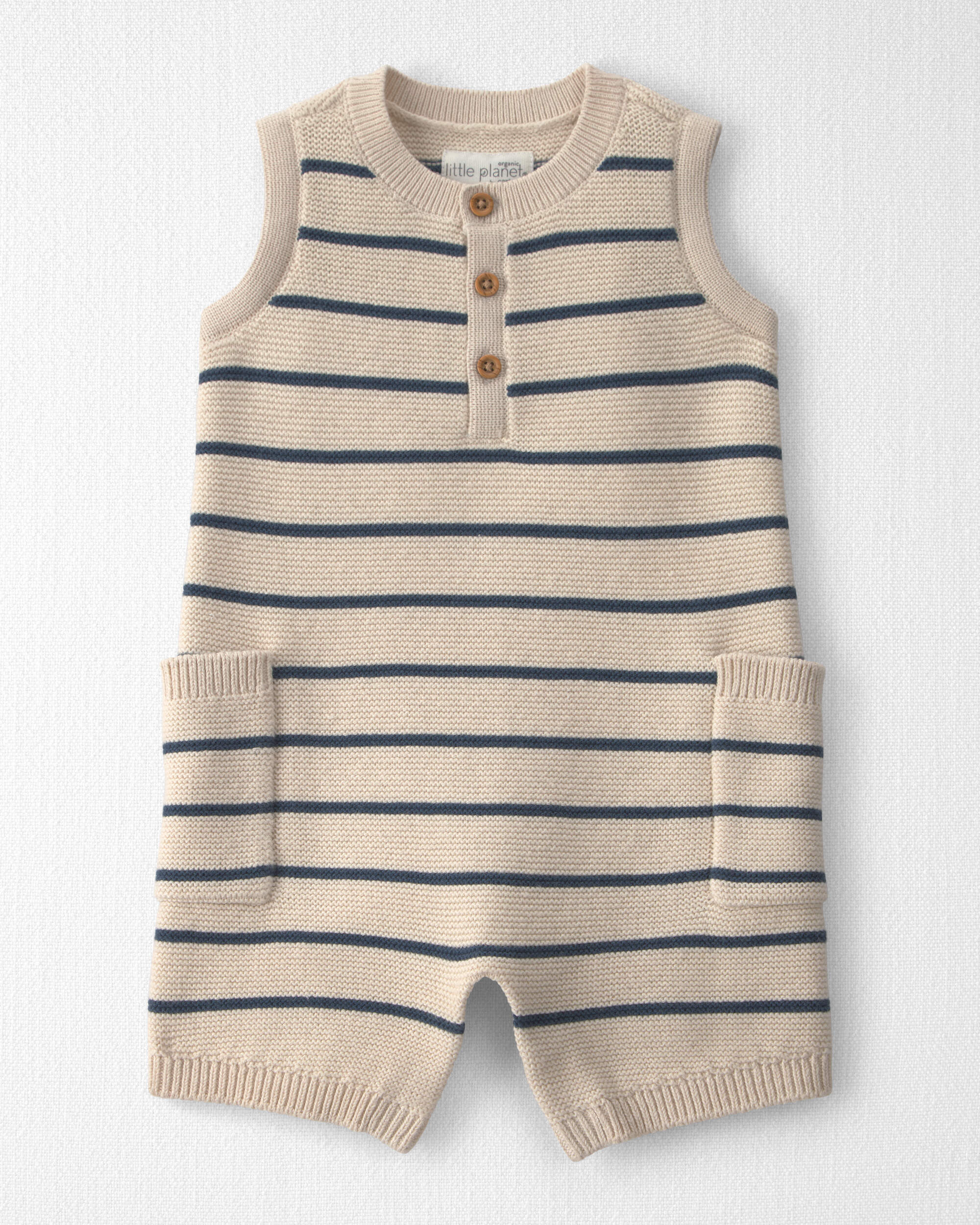 Baby Organic Cotton Knit Romper Stripes