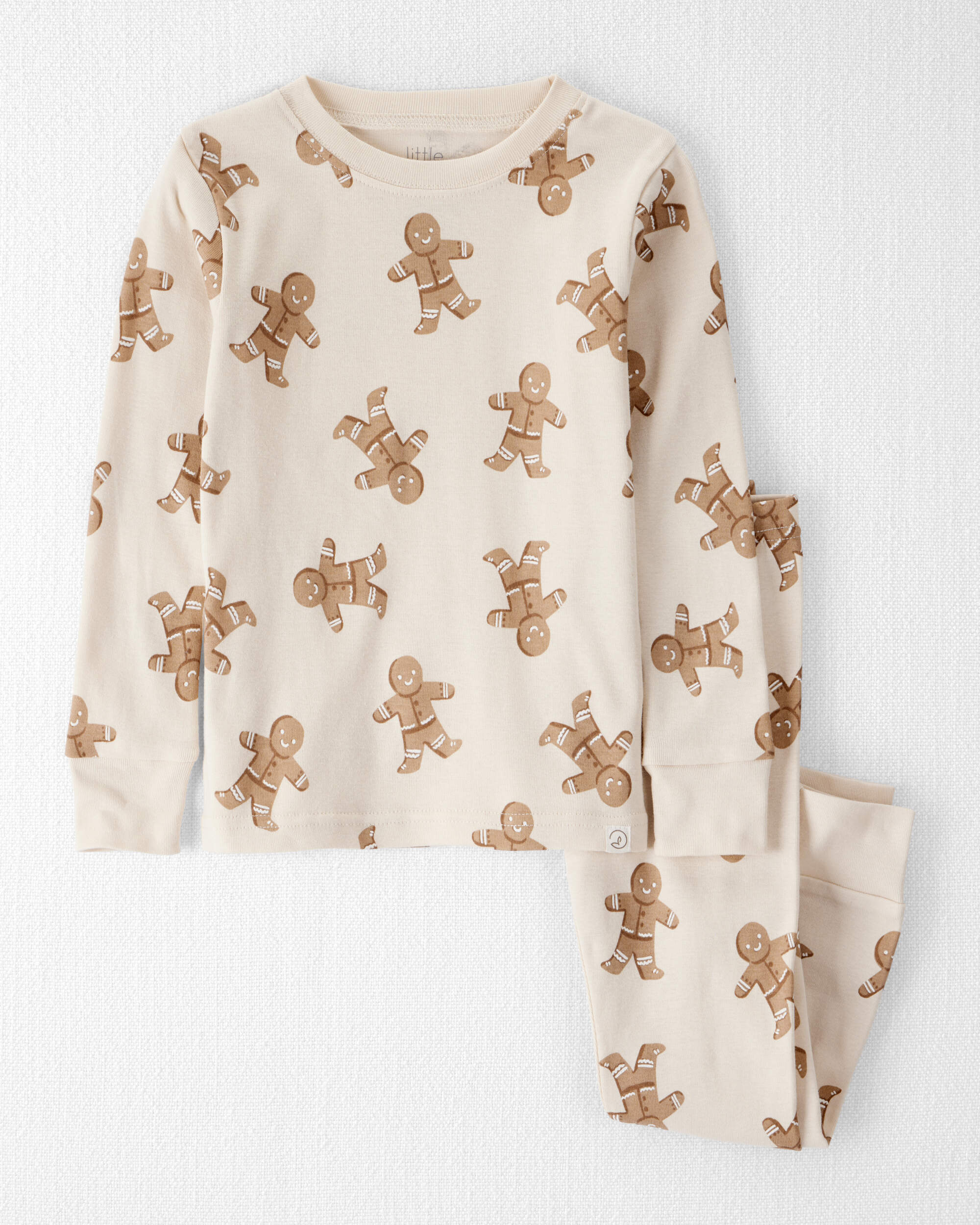 Toddler Organic Cotton Pyjamas Set Gingerbread Man Print