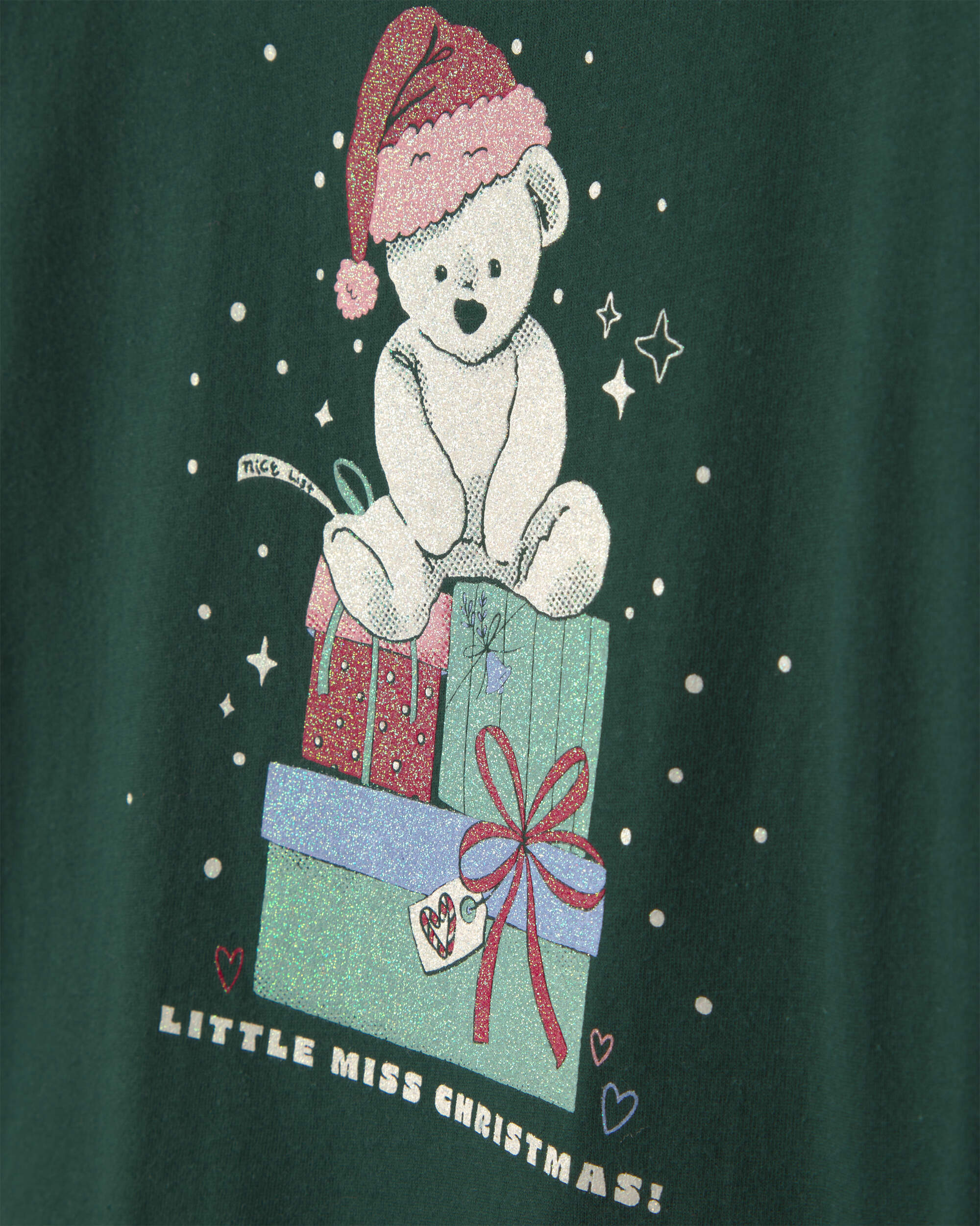 Toddler Girl Christmas Bear Long-Sleeve Graphic Tee - Green