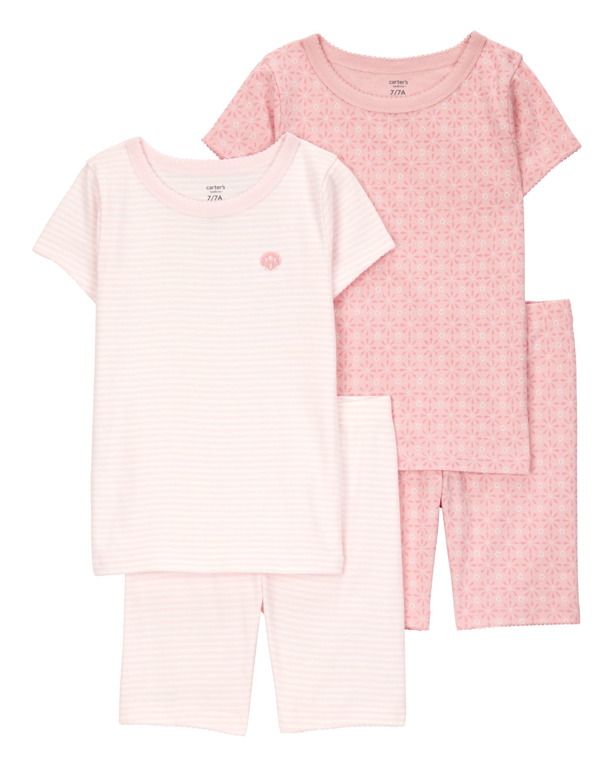 Kid Shell Print Snug Fit Cotton 4-Piece Pyjamas