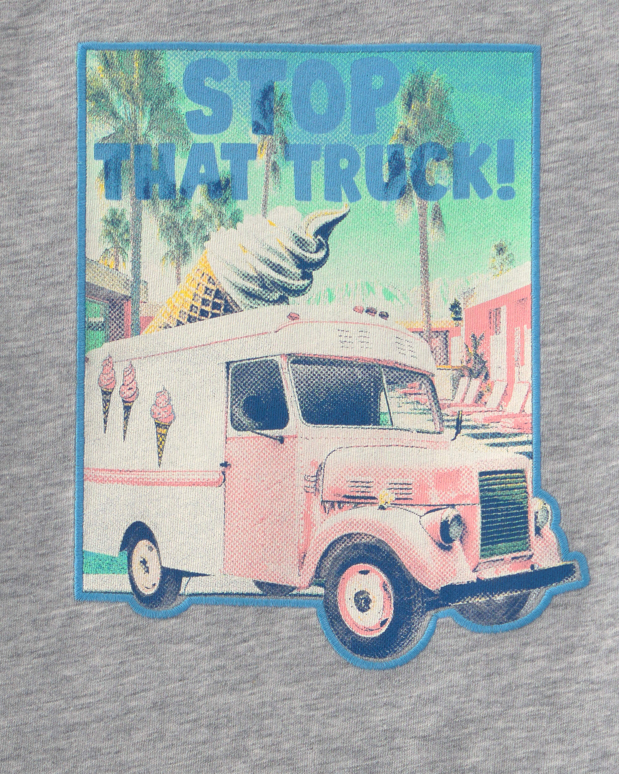 Toddler Boy 'Stop That Truck!' Ice Cream Graphic Tee - Grey
