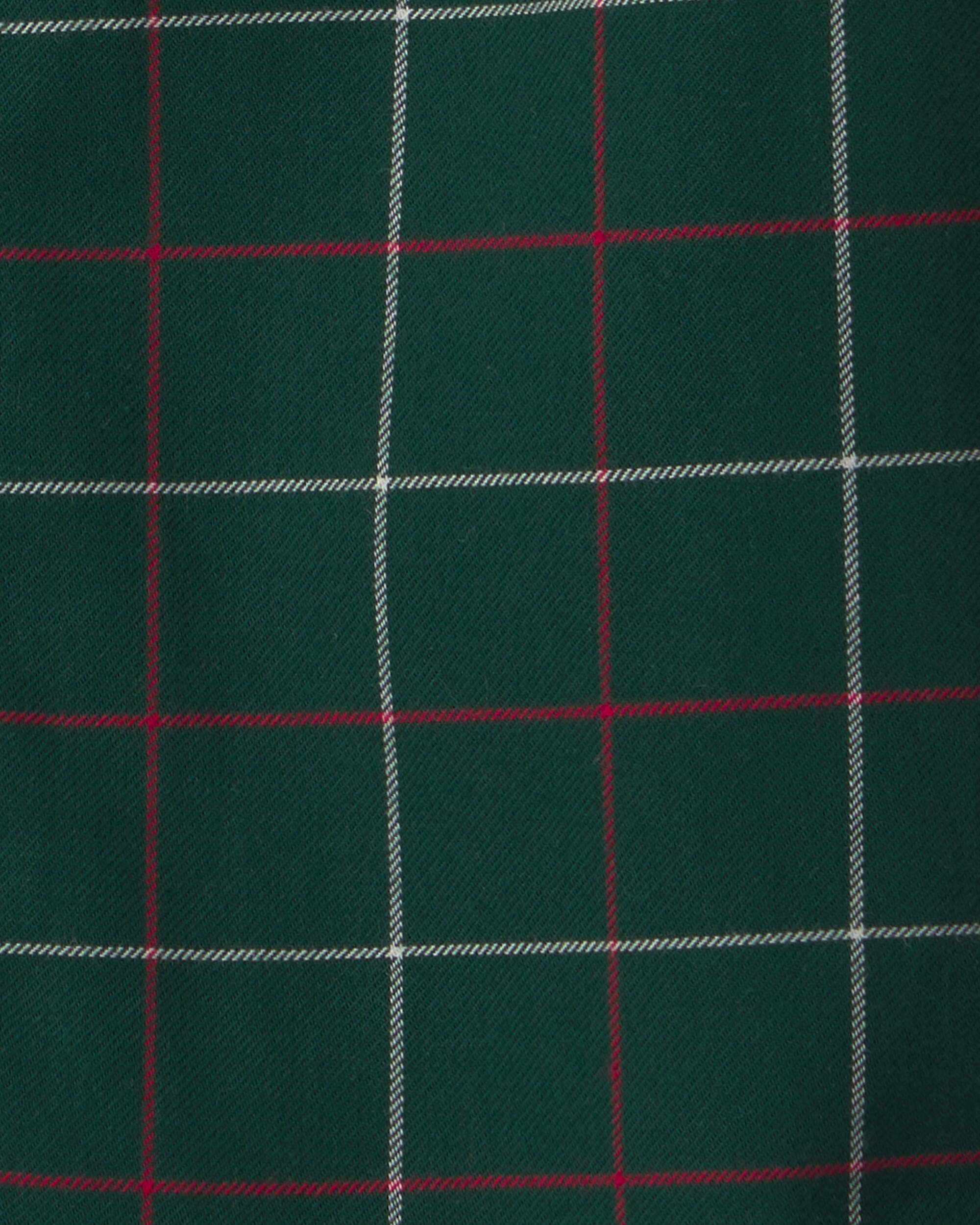 Toddler Plaid Long-Sleeve Button-Down Shirt - Green