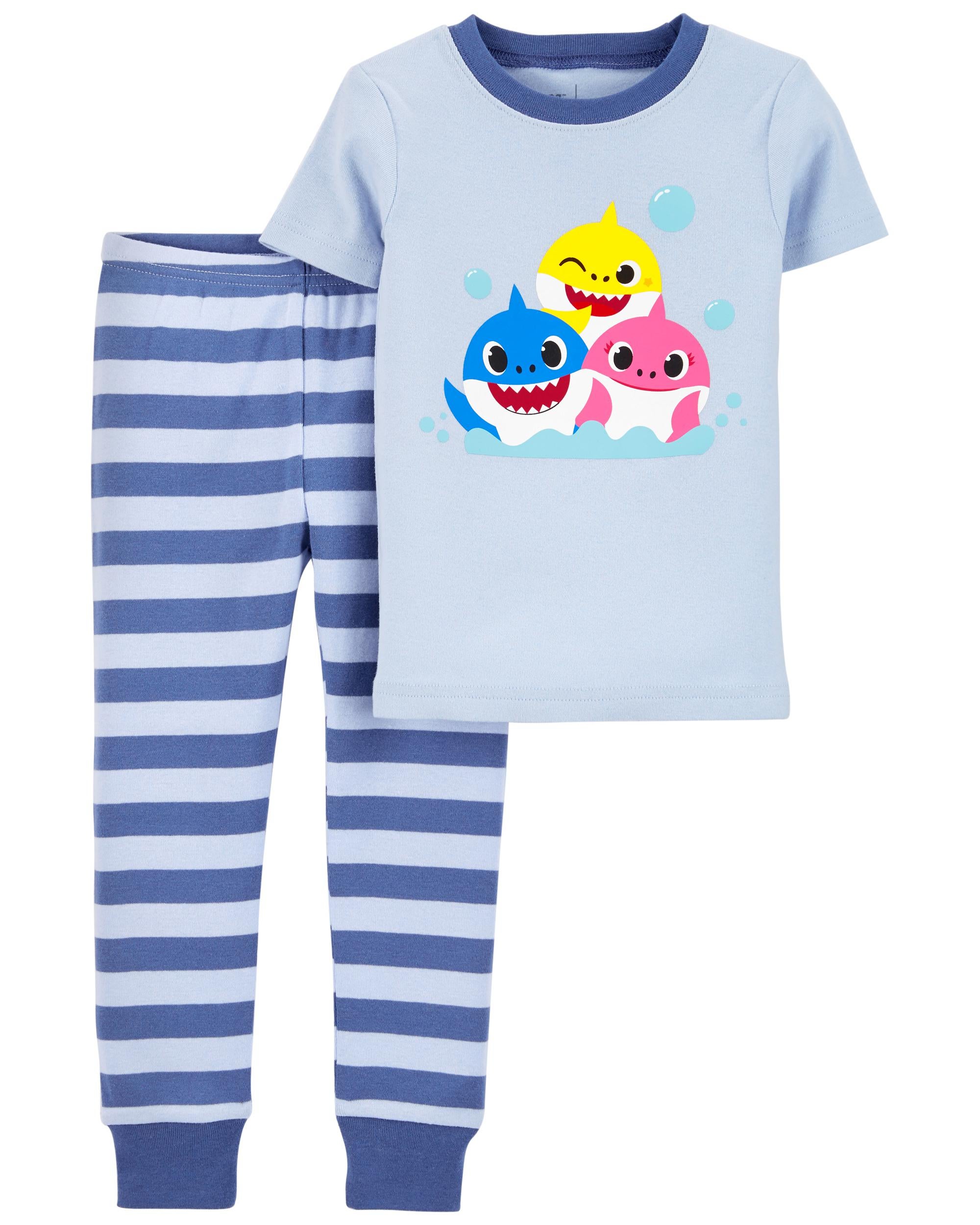 Blue 2-Piece Baby Shark TM 100% Snug Fit Cotton Pyjamas