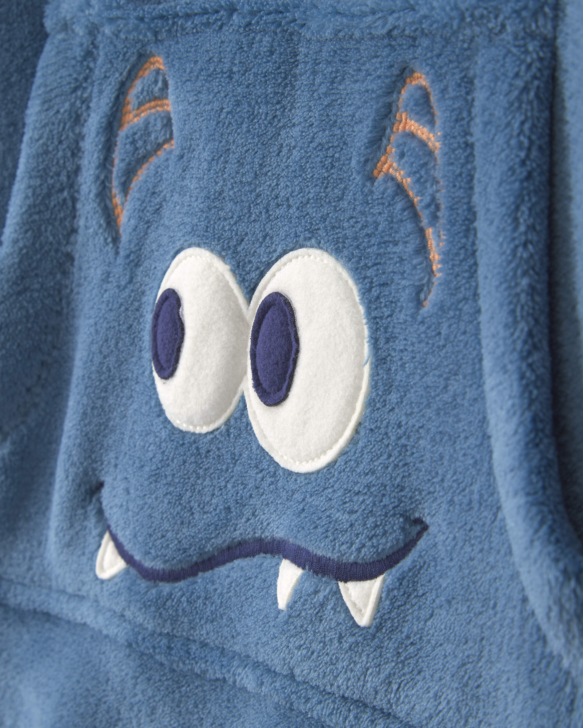 Boys Monster Fleece Loose Fit Pyjama Hoodie - Blue