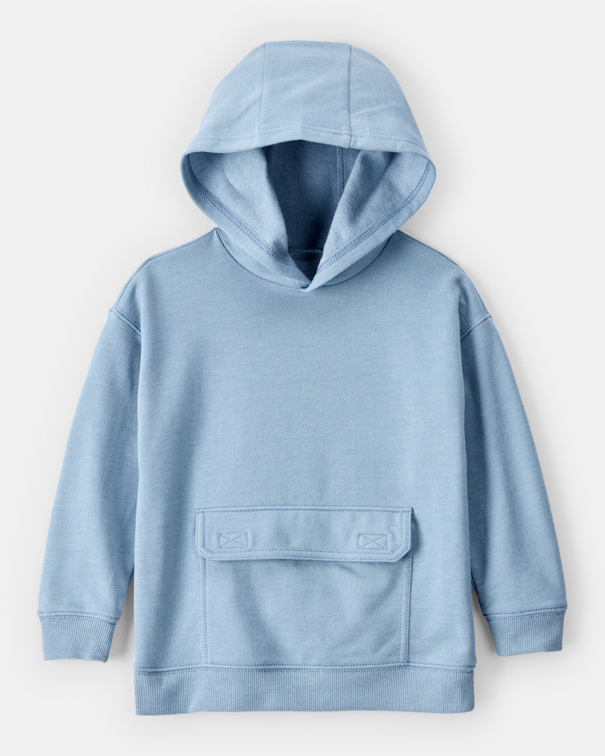 Toddler Boy Solid Fleece Long-Sleeve Hoodie - Blue