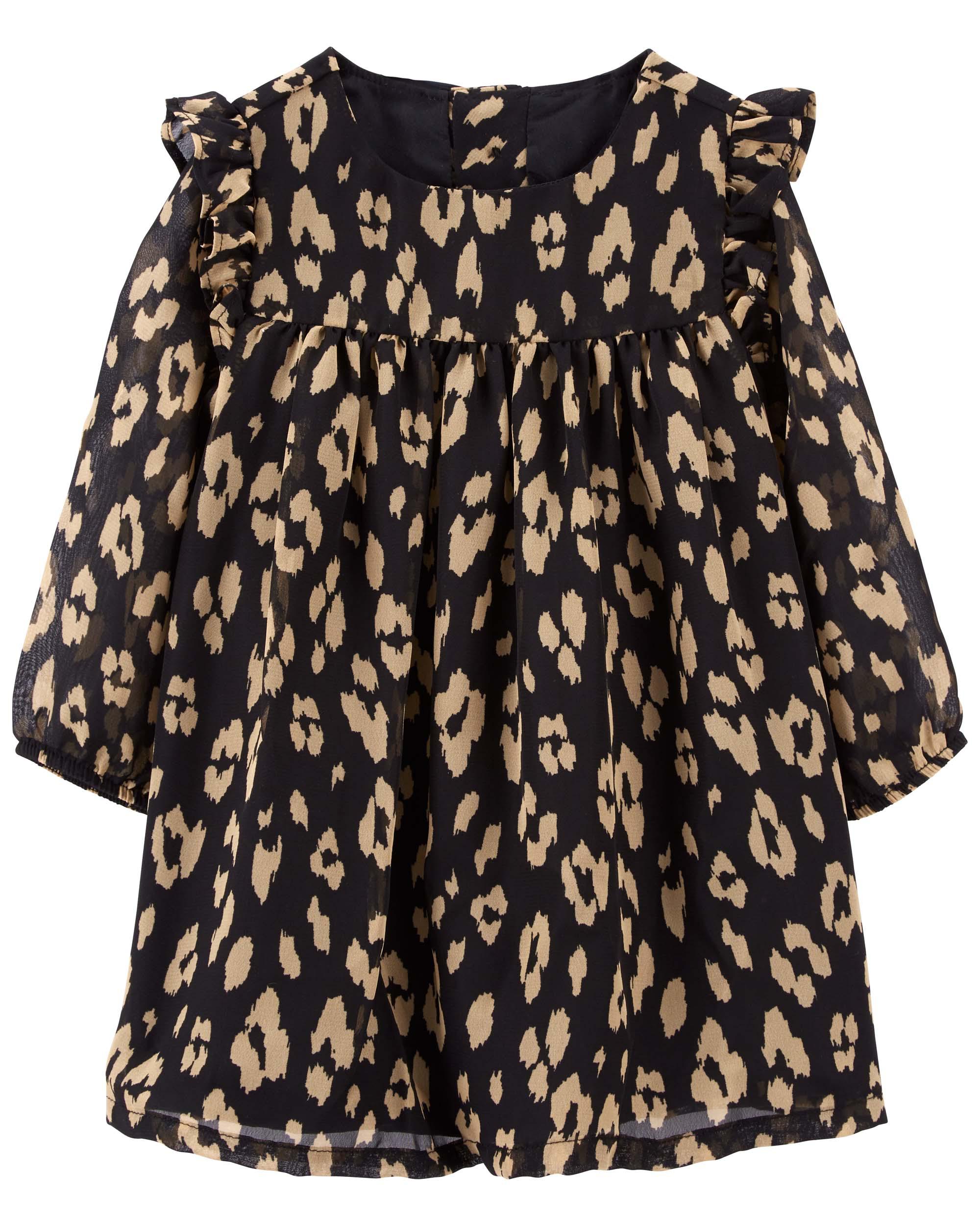 Special Occasion Crepe Leopard Dress