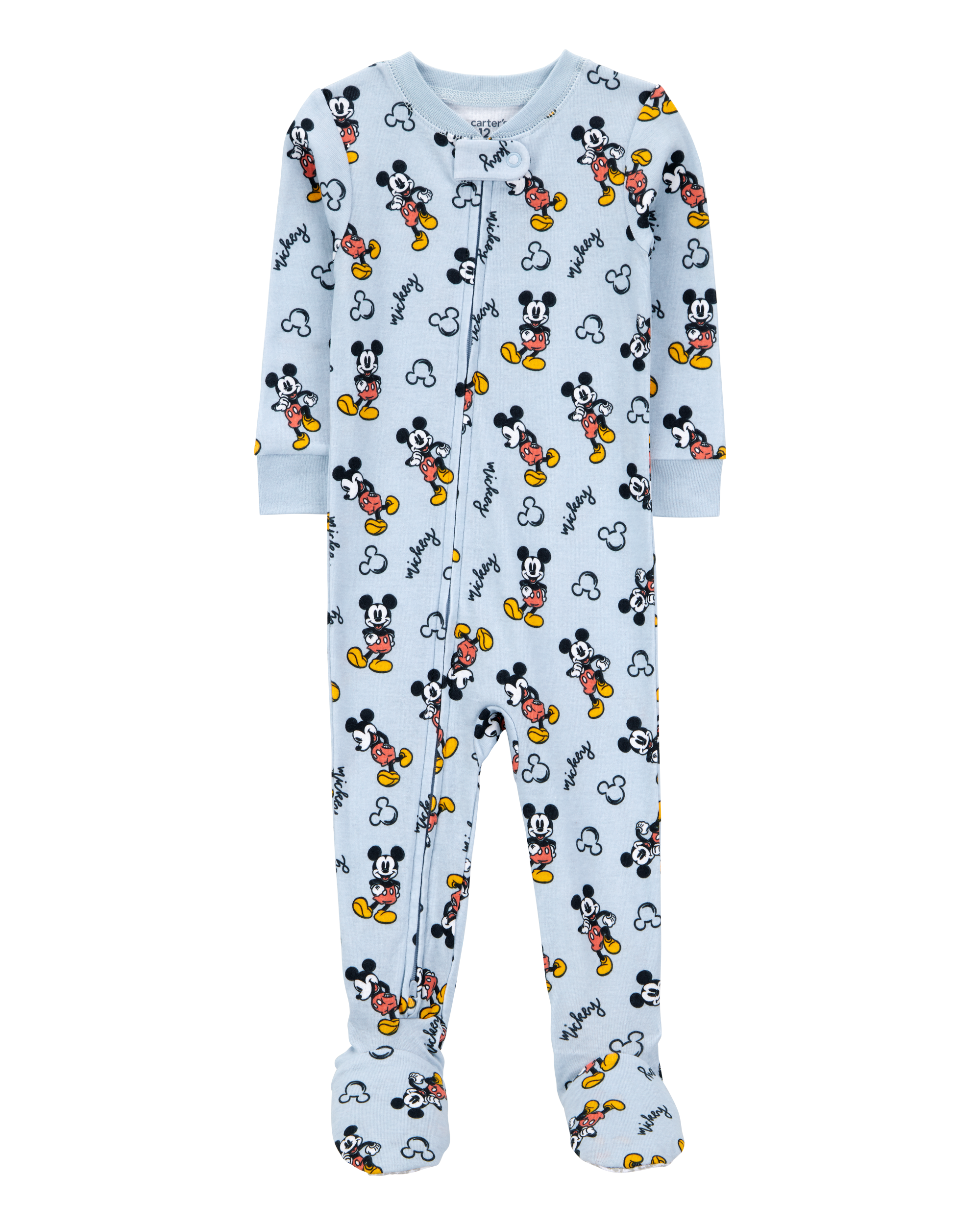 Baby Disney© Mickey Mouse Snug Fit Cotton Footie 1-Piece Pyjamas - Blue