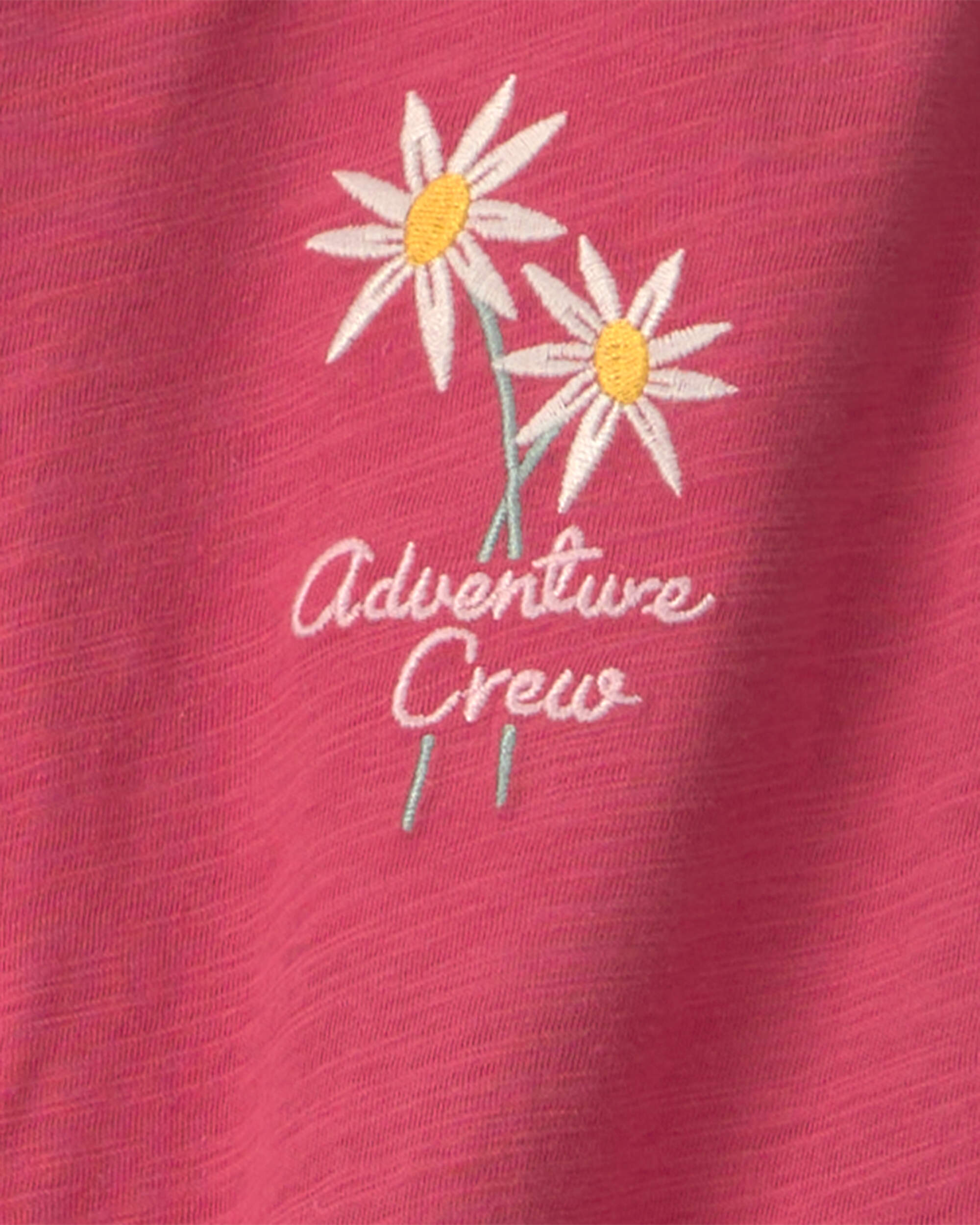 Girls Floral Long-Sleeve Top - Red