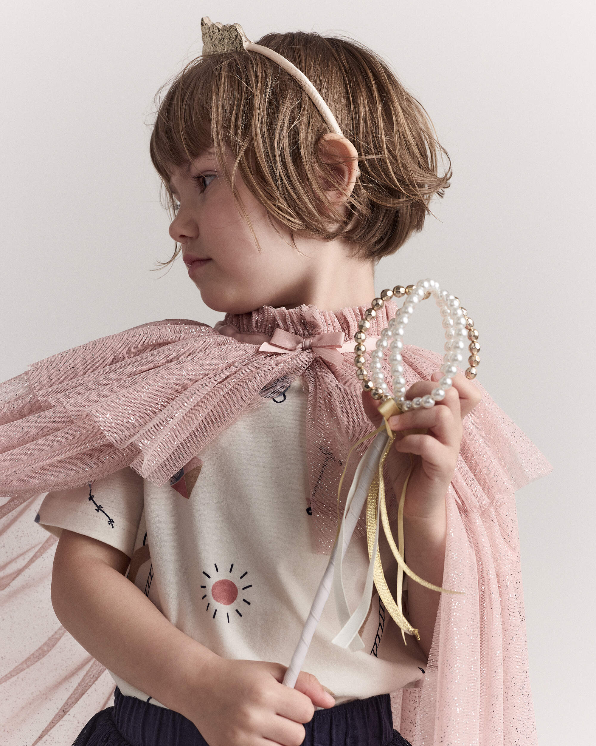 Toddler Girl 2-Pack Crown & Septer Set - Gold/Pearl