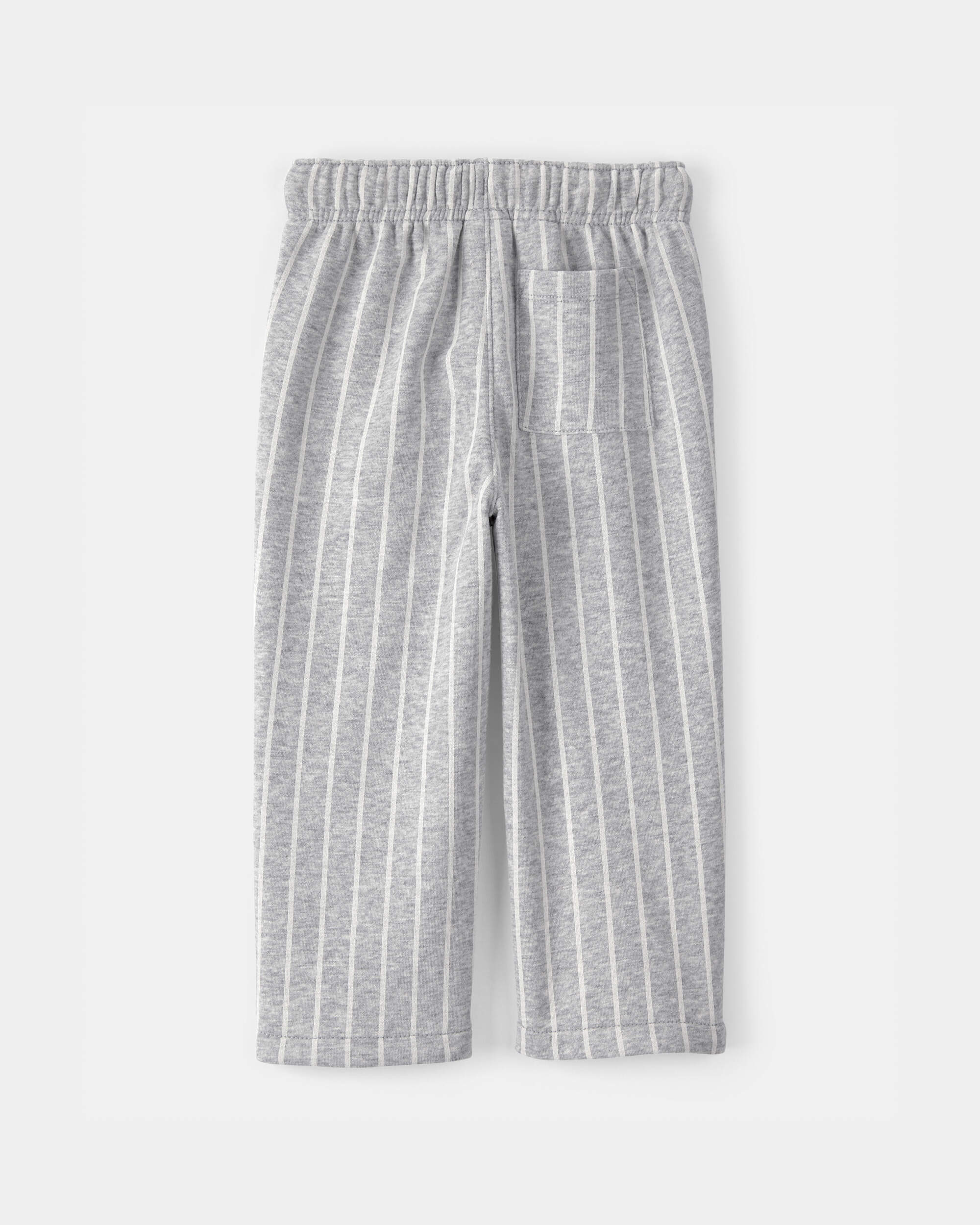Toddler Striped French Terry Pants - Grey/White