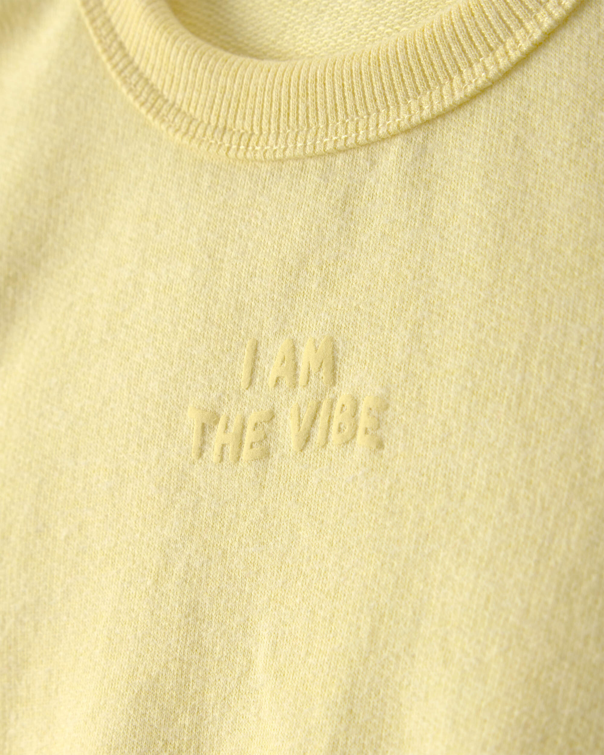 Baby Girl 'I Am The Vibe' French Terry Pullover Sweatshirt - Yellow