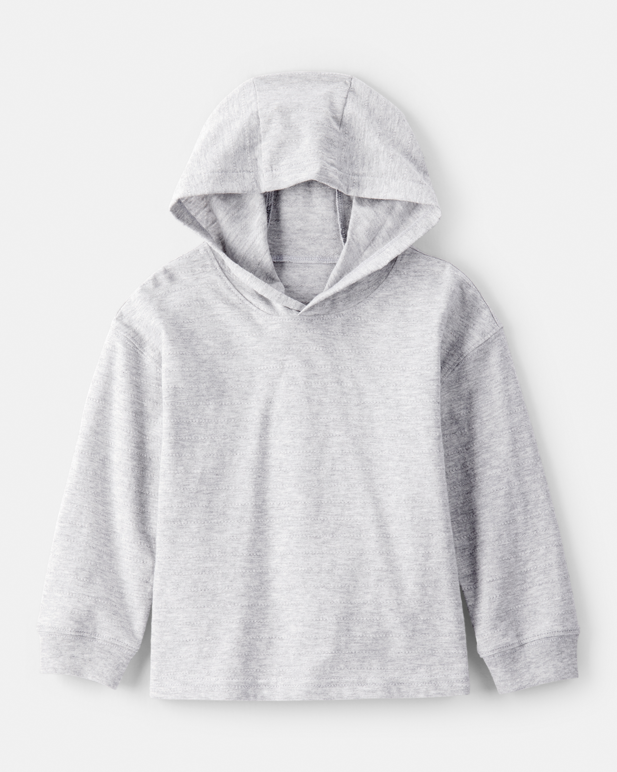 Toddler Boy Cotton Long-Sleeve Hooded Top - Grey