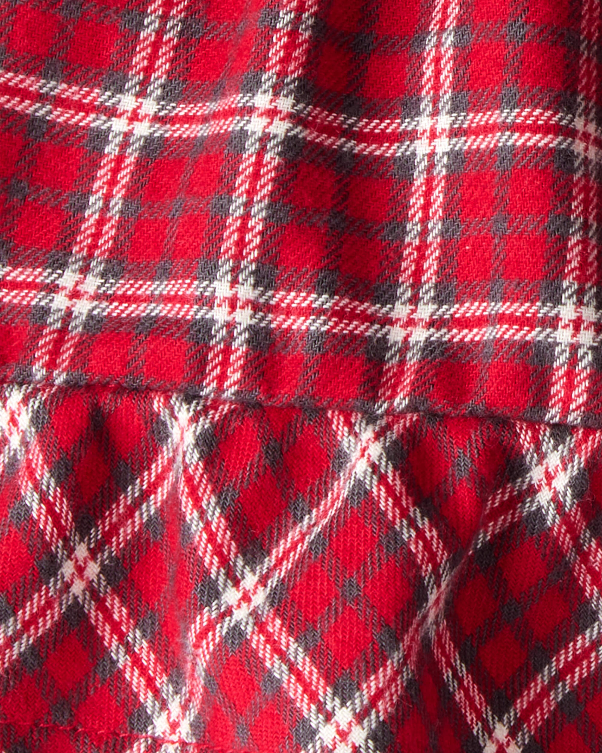 Baby Girl Plaid Cotton Skirt - Red