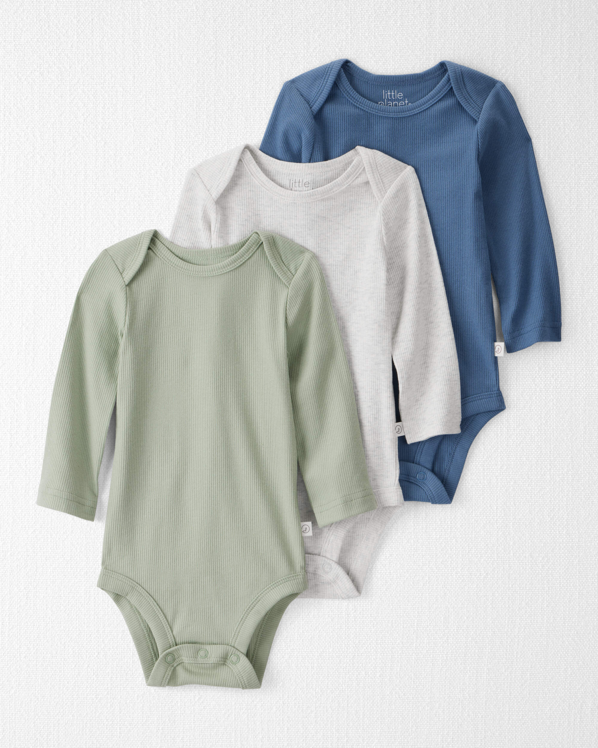 Baby 3-Pack Organic Cotton Rib Bodysuits