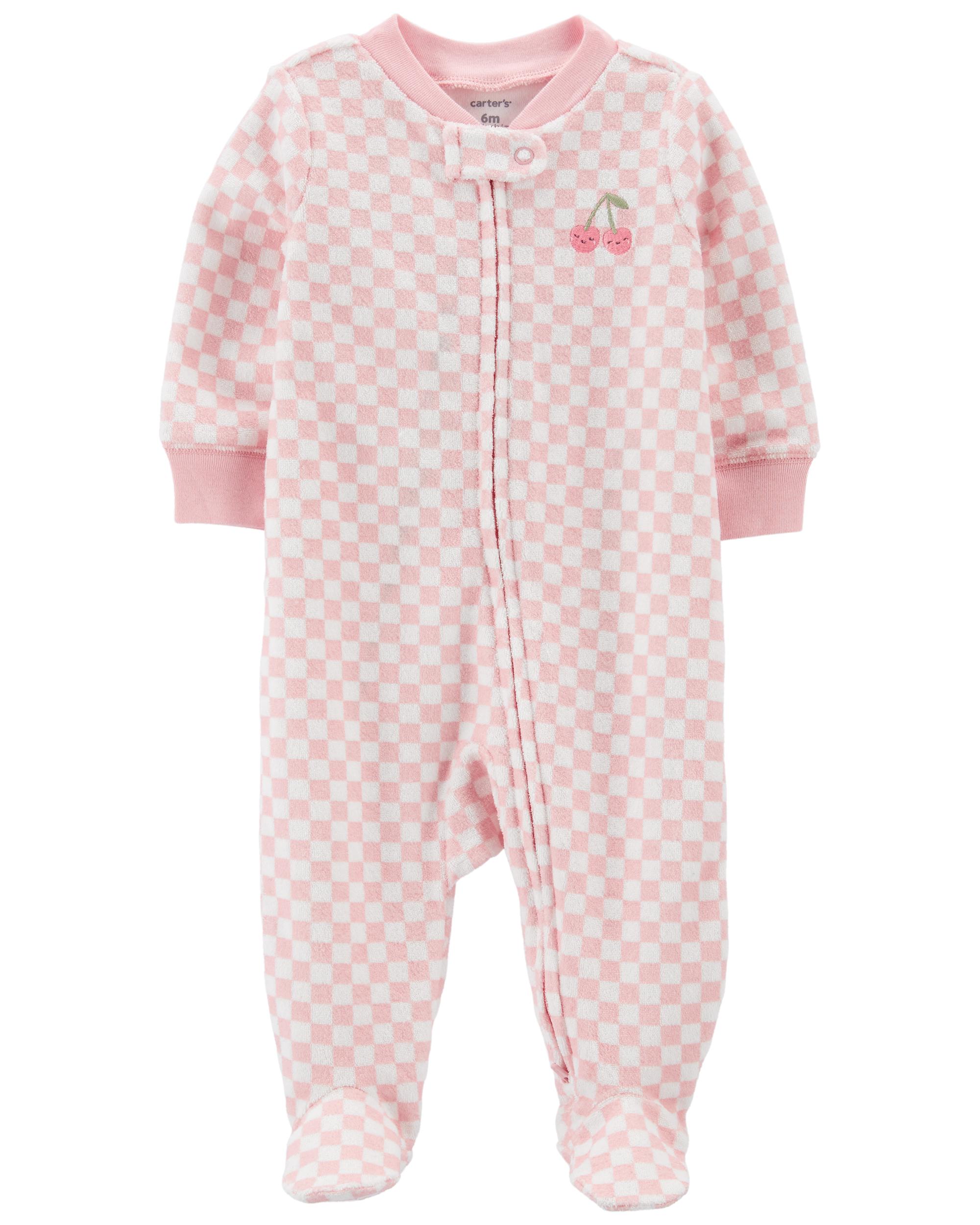 Embroidered Cherry 2-Way Zip Sleeper Pyjamas