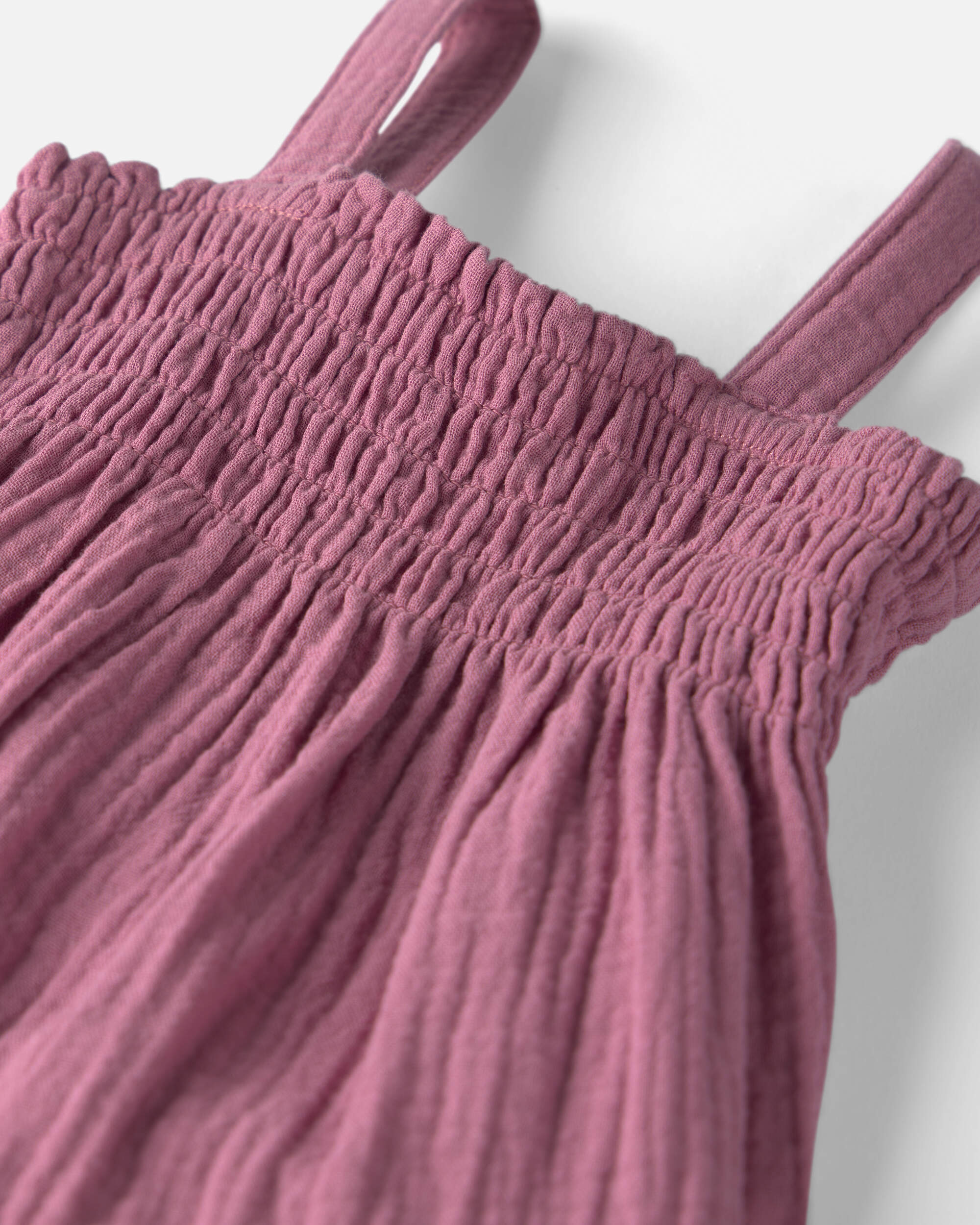 B&eacute;b&eacute; fille - Robe en gaze &agrave; smocks en coton biologique, , hi-res