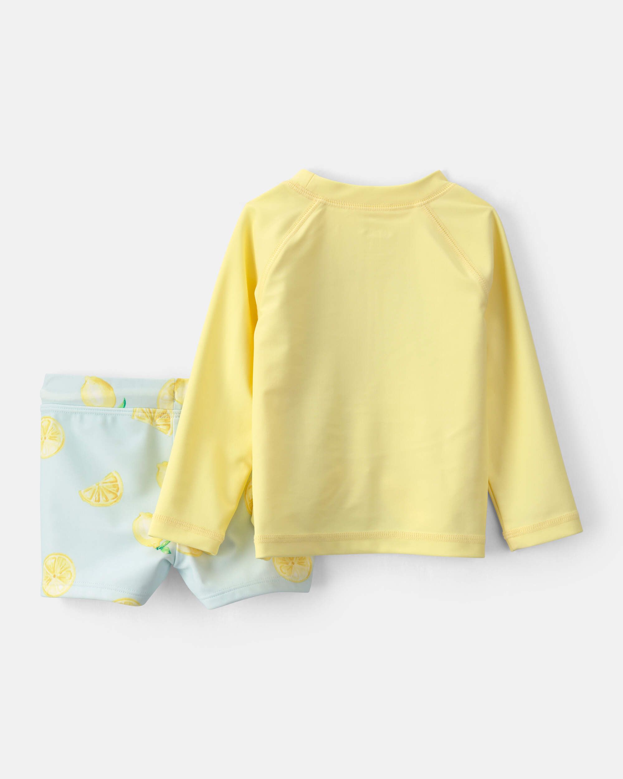 Baby Boy 2-Piece Lemon Rashguard Swimsuit Set - Yellow/Blue