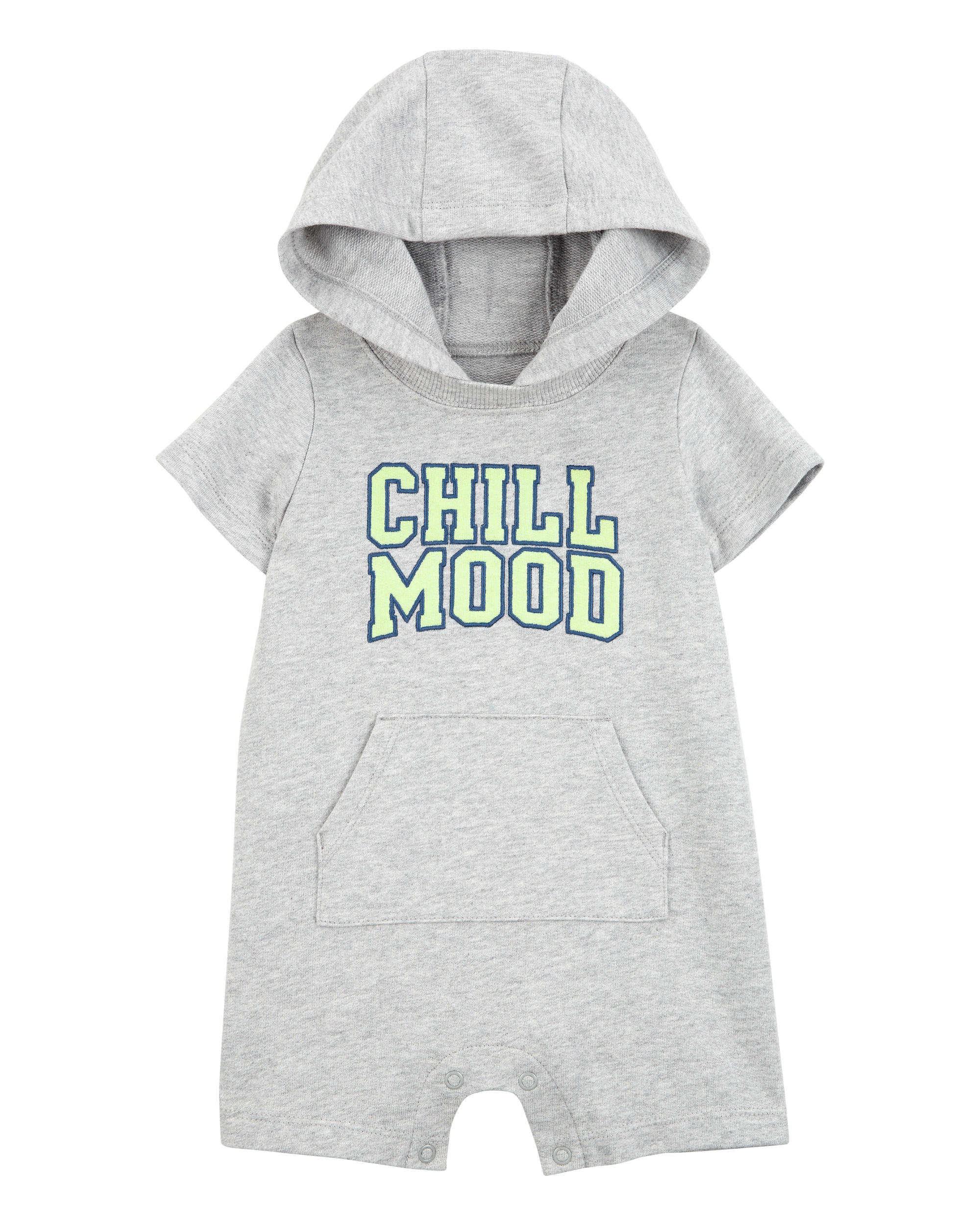 Baby "Chill Mood" Hooded Romper -Grey