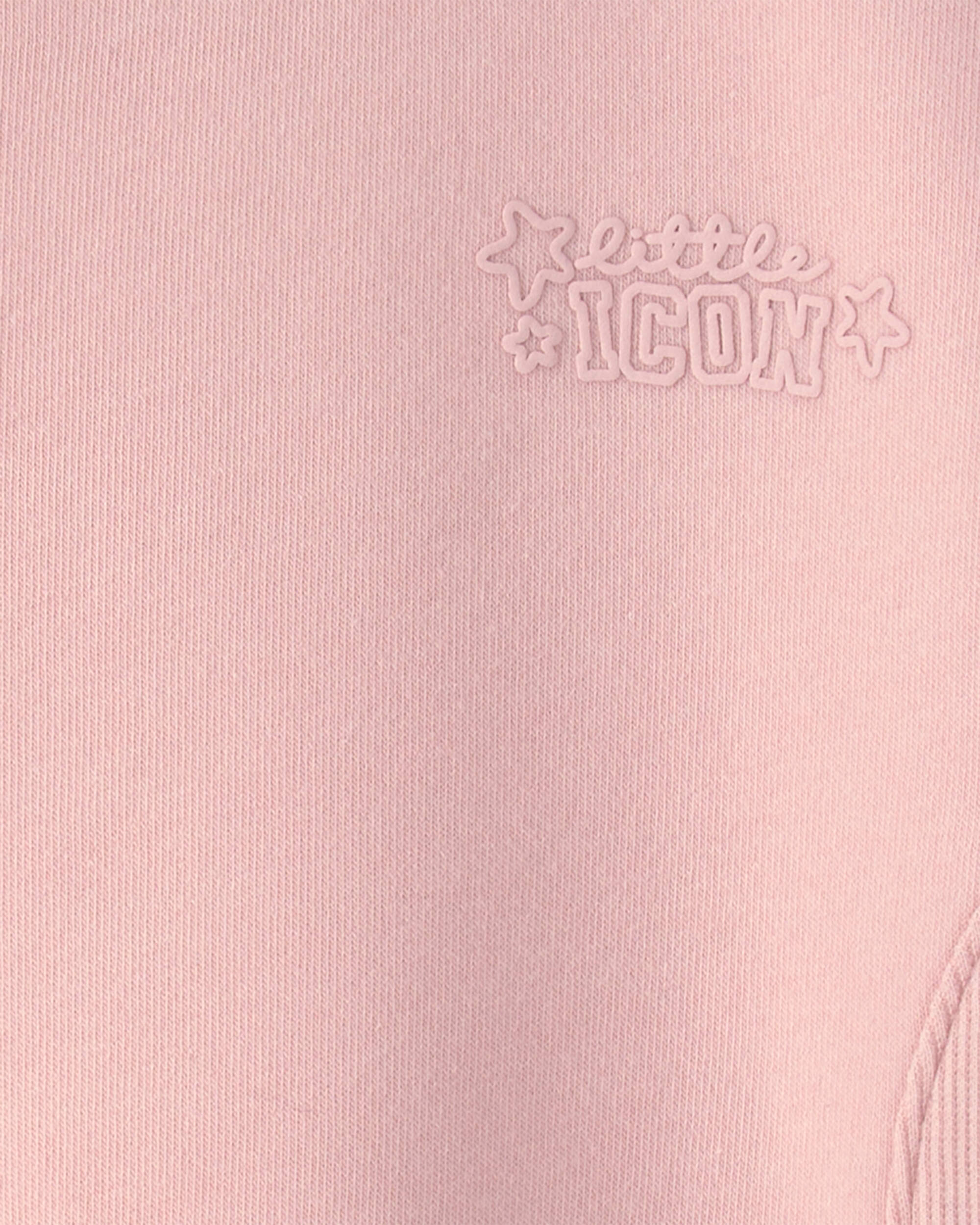 Toddler Girl 'Little Icon' Fleece Pullover Sweatshirt - Pink