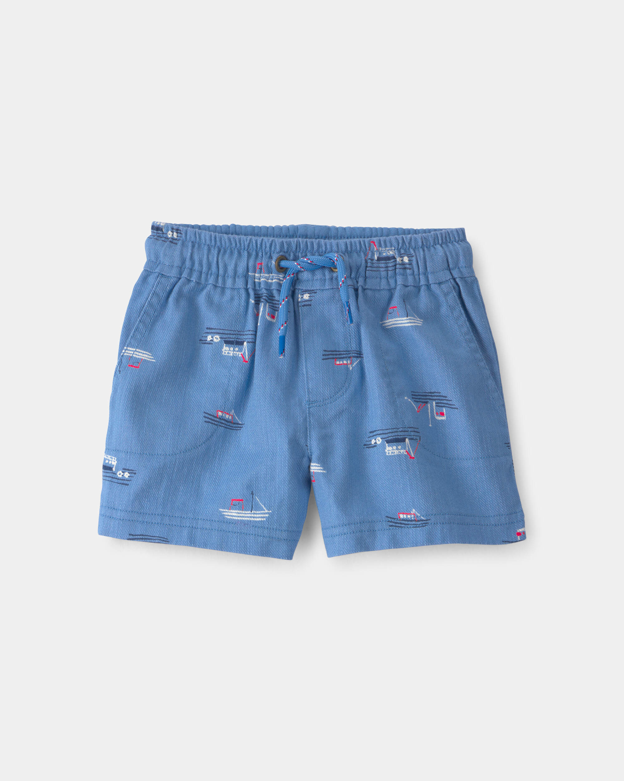 Baby Boy Sailboat Twill Shorts - Blue