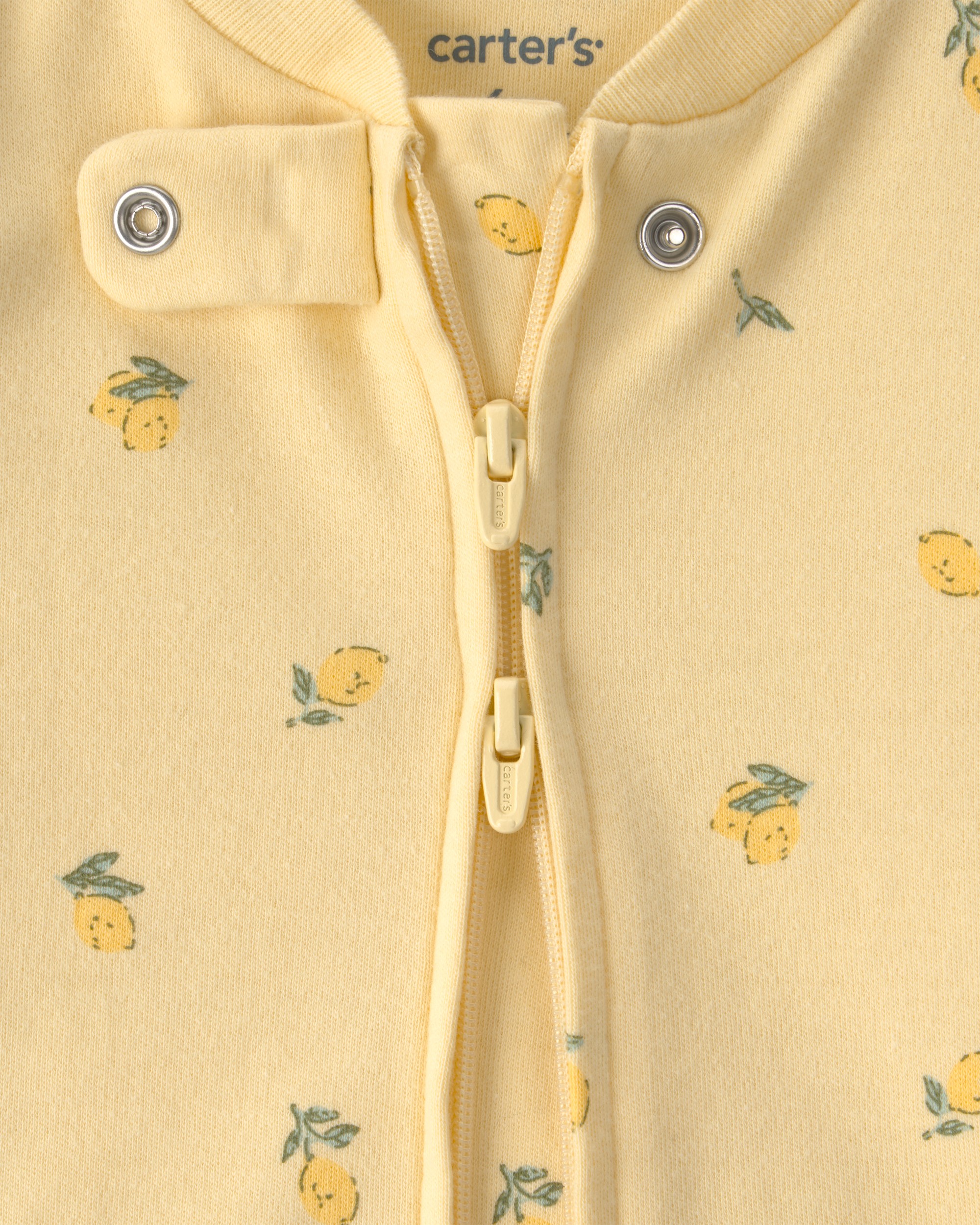 Baby Lemon 2-Way Zip 100% Cotton Sleeper - Yellow