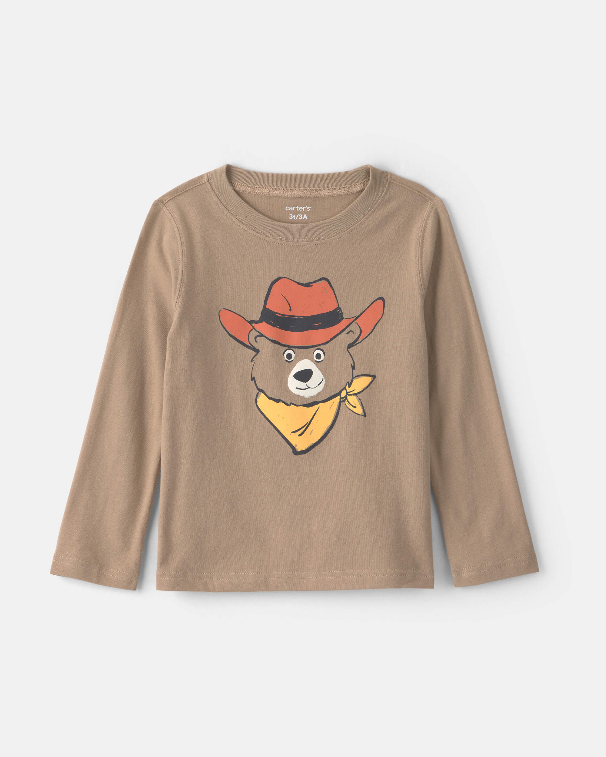 Toddler Boy Bear Long-Sleeve Graphic Tee - Brown